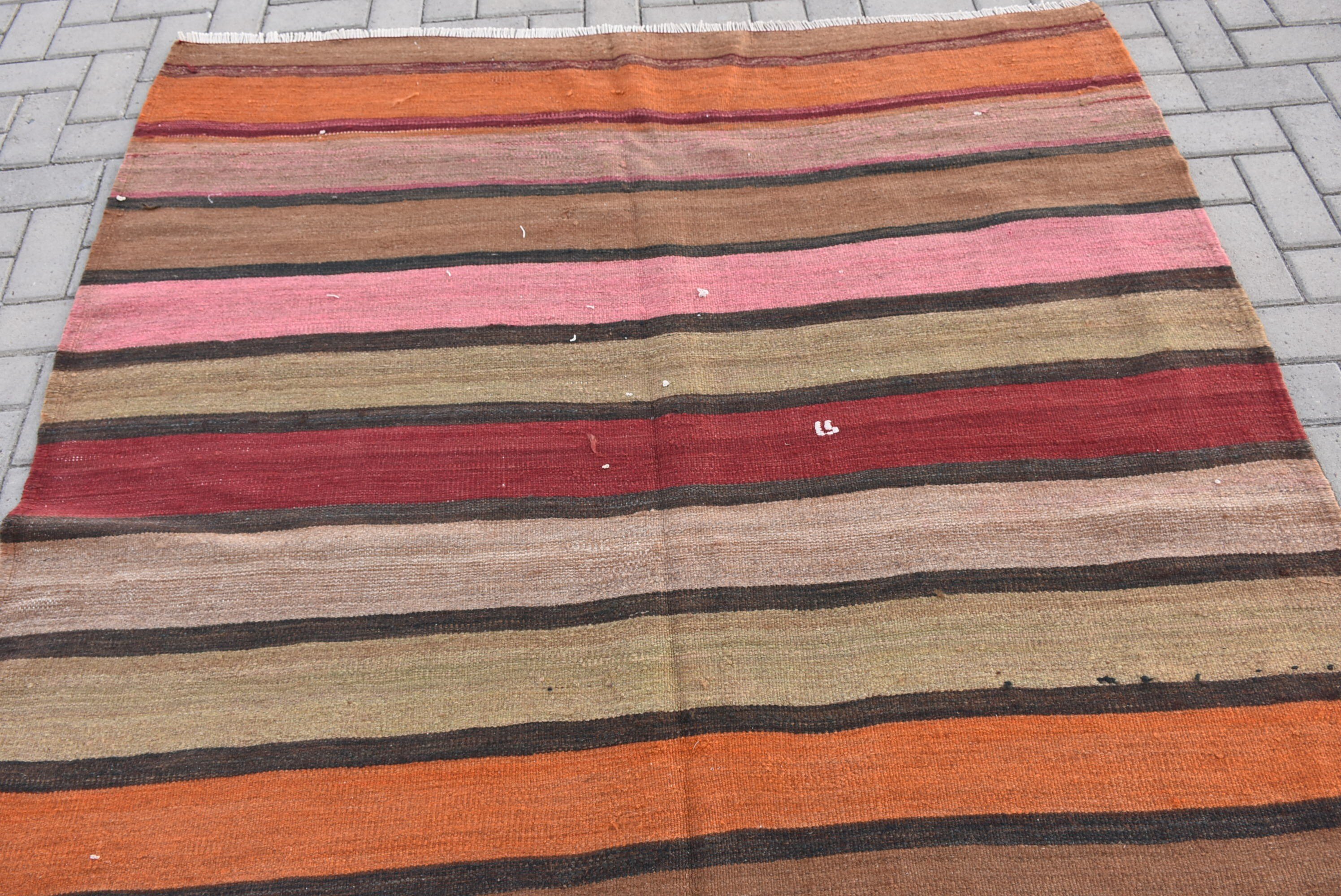 Turuncu Mutfak Kilim, 169x344 cm Salon Kilim, Türk Kilim, Salon Kilim, Anadolu Kilim, Oturma odası Kilim, Yemek odası Kilim