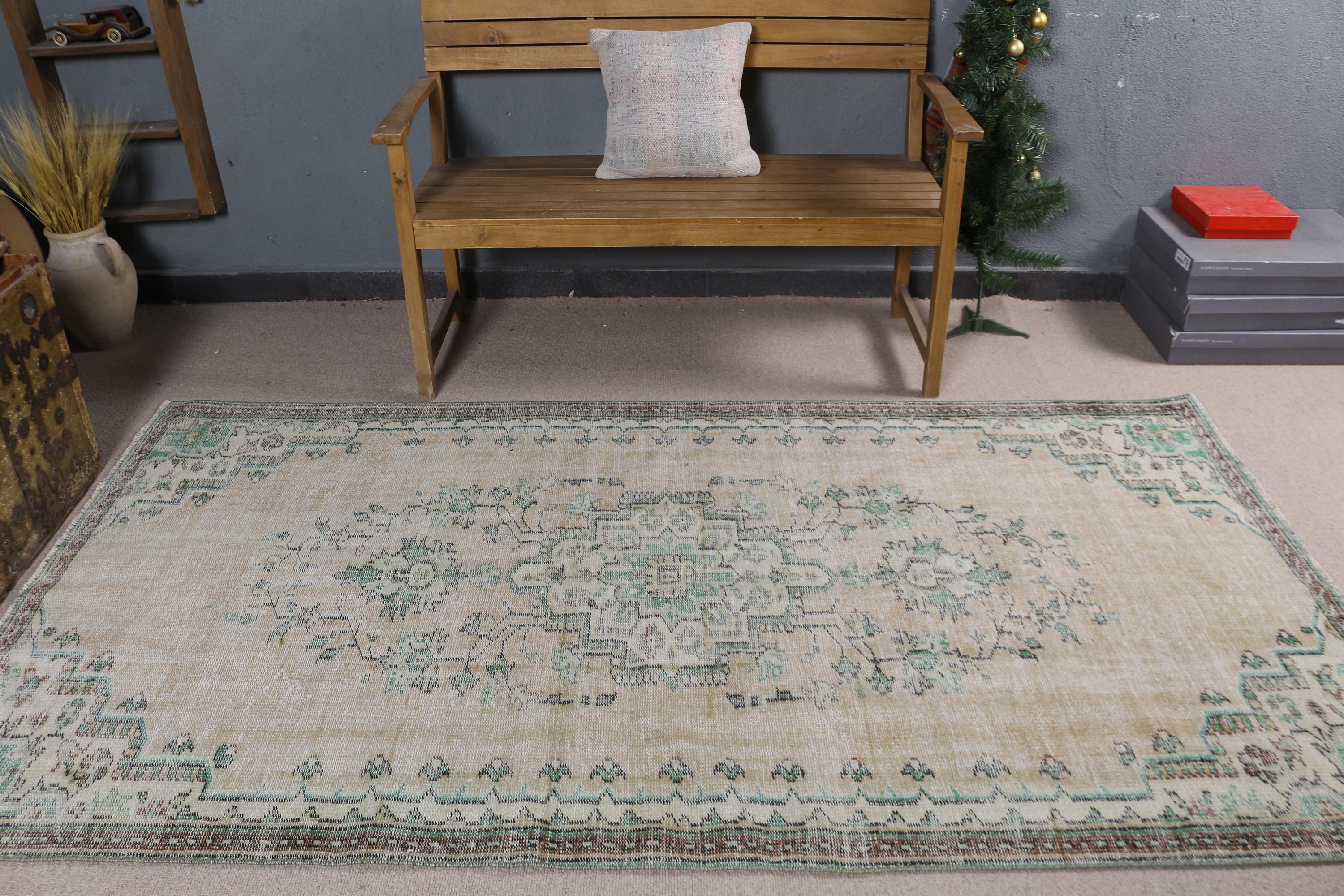 Flatweave Rug, Turkish Rugs, Antique Rug, Boho Area Rugs, 4.3x8.1 ft Area Rug, Nursery Rugs, Floor Rugs, Vintage Rugs, Beige Flatweave Rugs