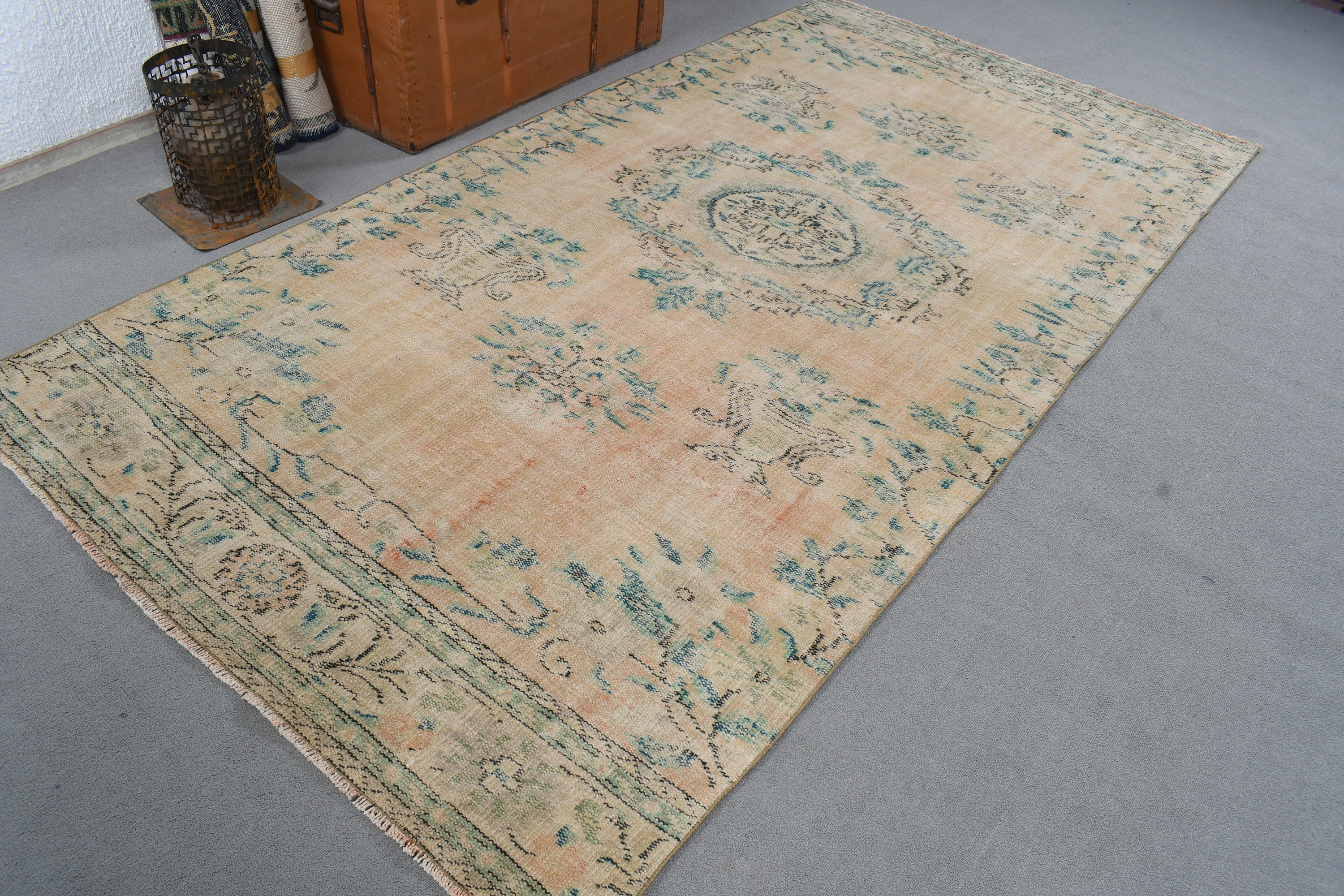 Antika Halılar, Vintage Halı, Yatak Odası Halısı, Büyük Vintage Halılar, Bej Anadolu Halıları, 4.8x9.4 ft Büyük Halı, Türk Halıları, Düz Dokuma Halı