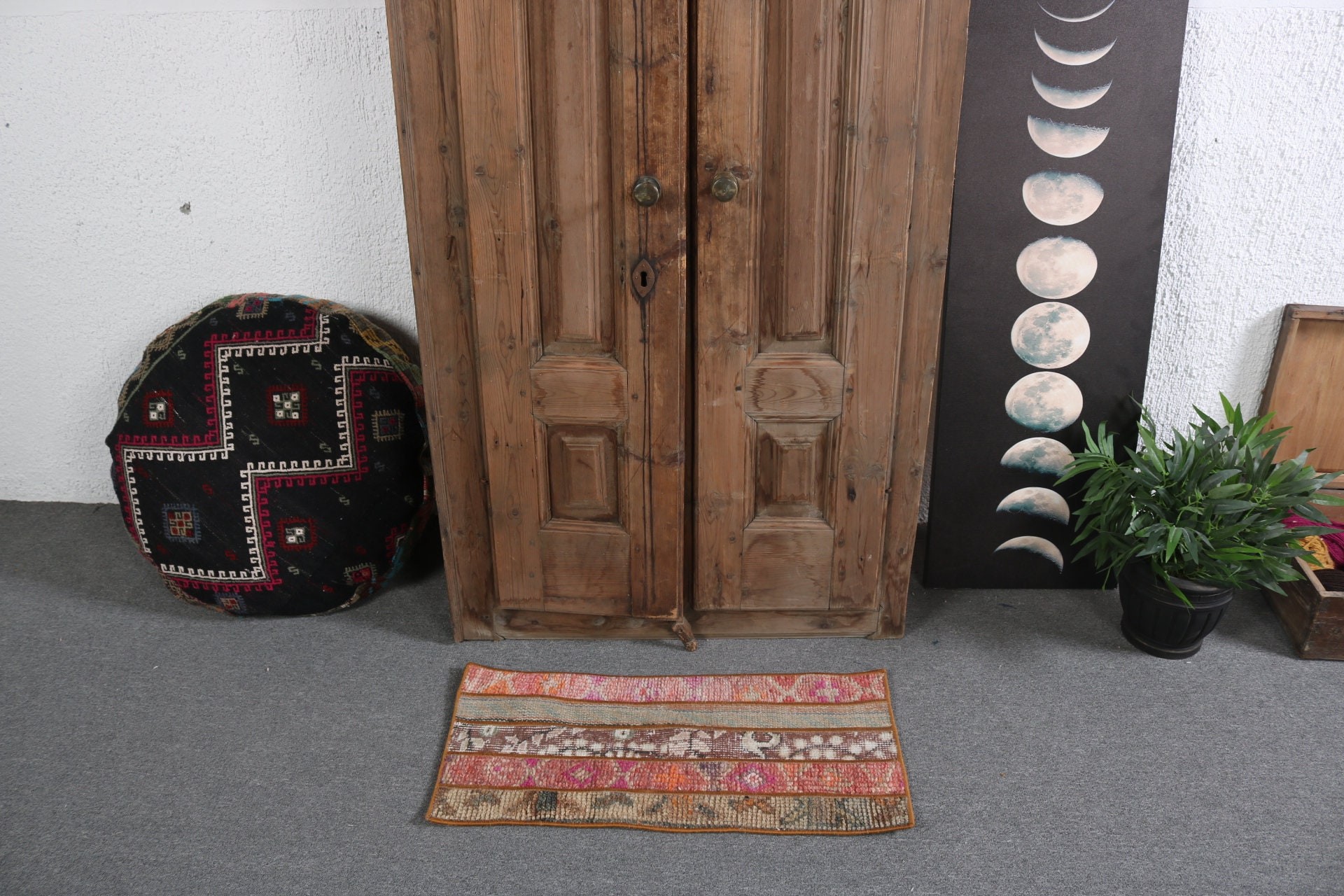 Türk Halıları, Havalı Halı, Çocuk Halıları, Boho Halıları, 1,2x2,6 ft Küçük Halı, Küçük Alan Halısı, Pembe Ev Dekor Halısı, Çocuk Odası Halıları, Vintage Halılar