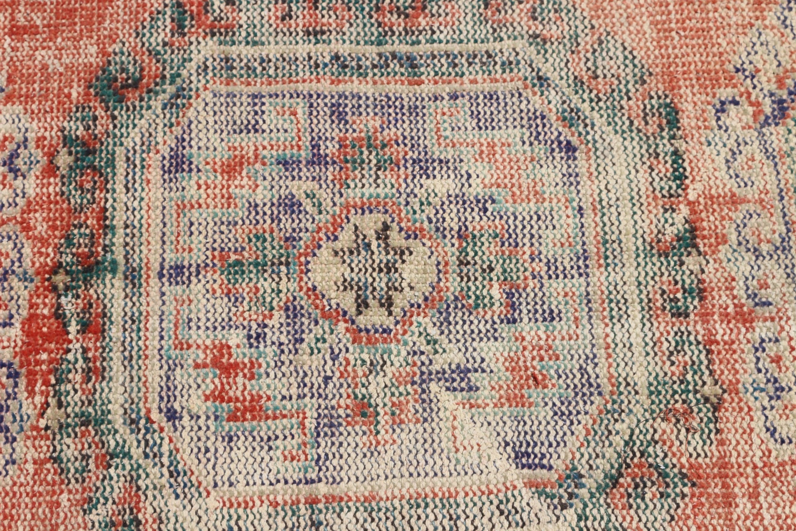 Dekoratif Halı, Yün Halılar, 3,2x9,3 ft Yolluk Halısı, Turuncu Yün Halılar, Vintage Halılar, Merdiven Halısı, Türk Halısı, Koridor Halıları, Yatak Odası Halısı