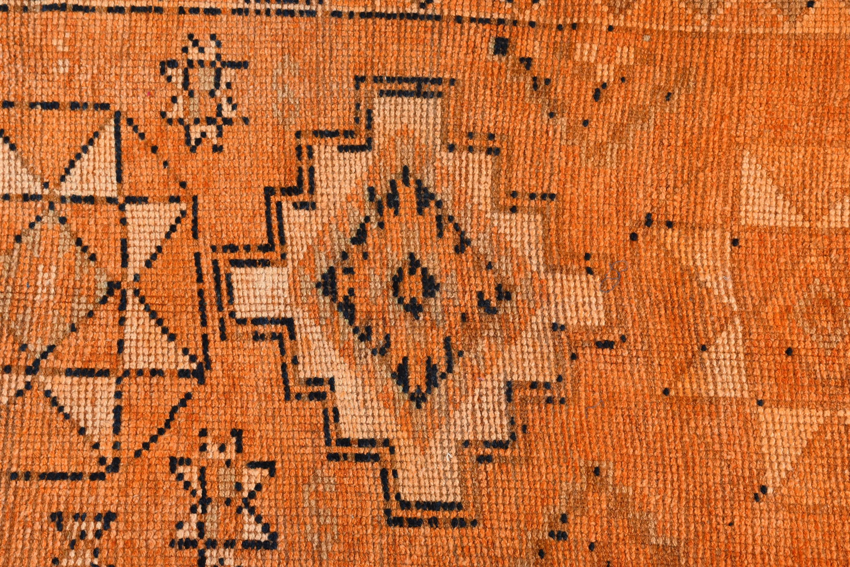 Corridor Rugs, Wool Rug, Orange  2.6x10.3 ft Runner Rugs, Hallway Rug, Vintage Rug, Turkish Rug, Floor Rug, Rugs for Hallway