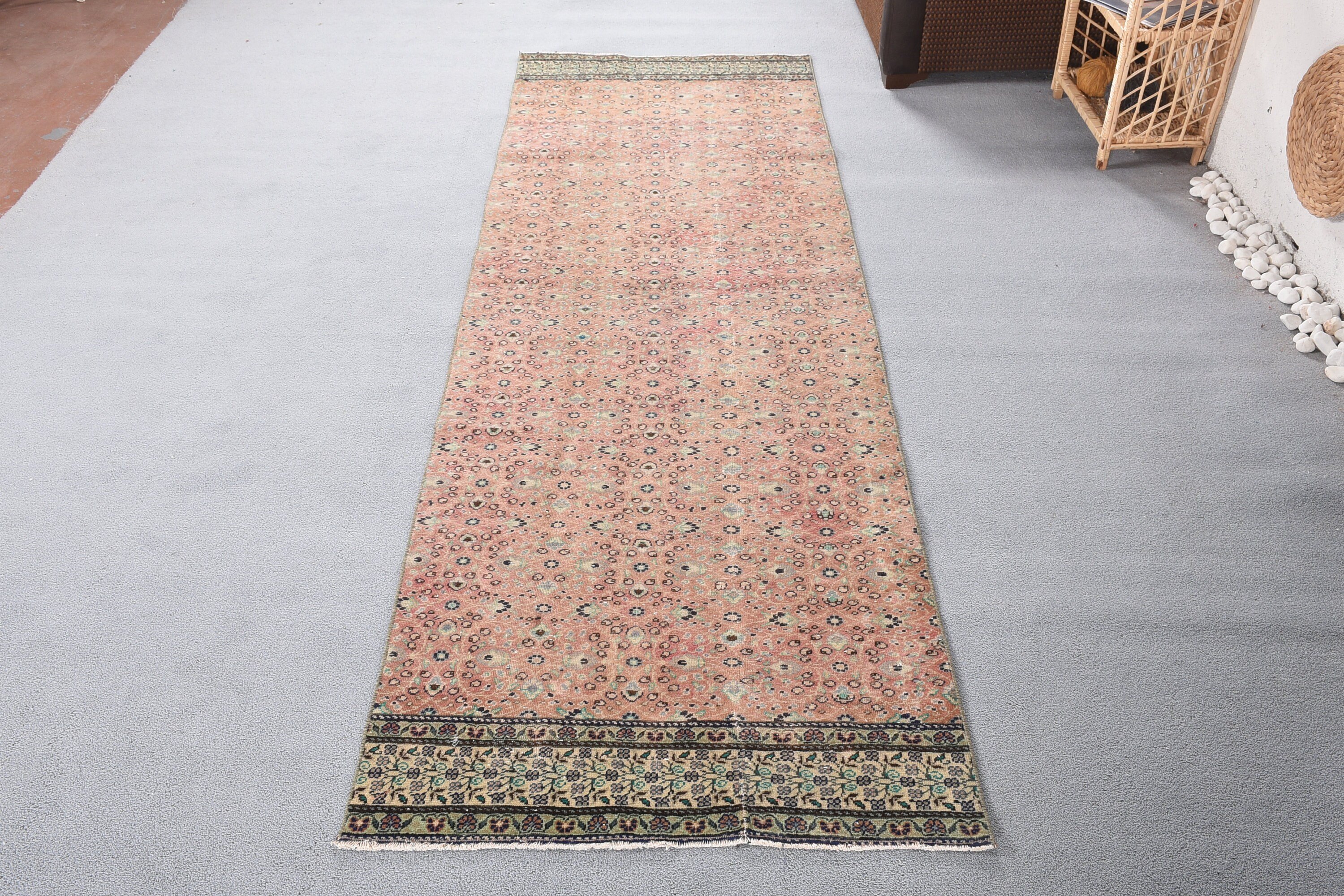 3.1x9.4 ft Runner Rug, Vintage Rug, Turkish Rugs, Rugs for Kitchen, Kitchen Rugs, Red Cool Rugs, Corridor Rugs, Oriental Rugs, Bedroom Rug