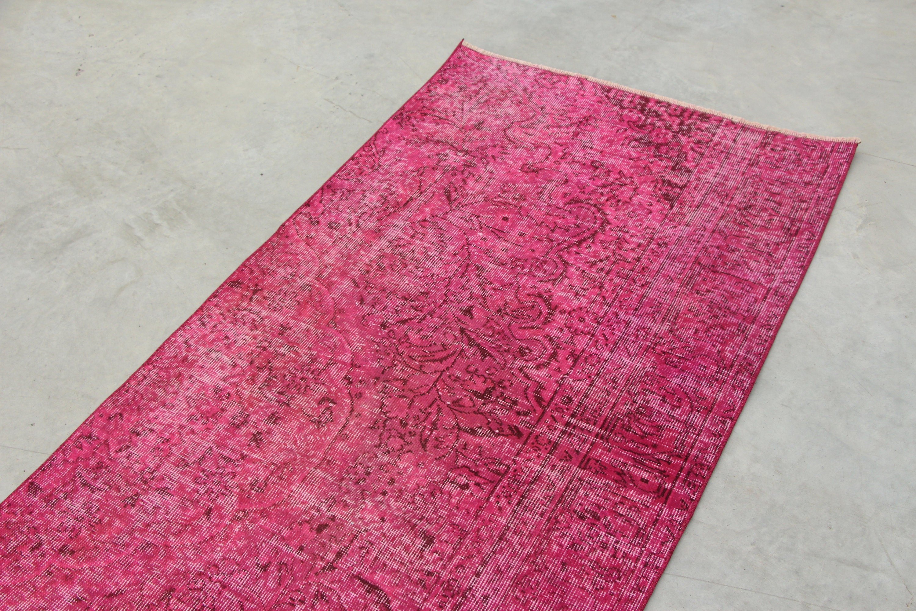 Vintage Rug, Pastel Rug, Anatolian Rug, Turkish Rugs, 3.1x7.3 ft Accent Rug, Home Decor Rug, Nursery Rugs, Pink Home Decor Rug, Entry Rugs