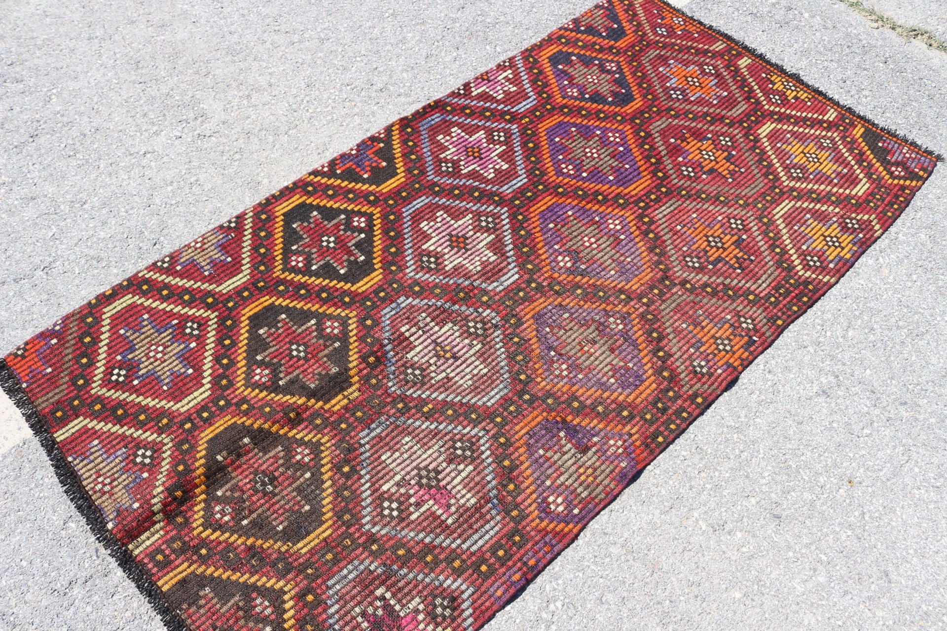 Kilim, Moroccan Rug, Vintage Rugs, Entry Rugs, Red Floor Rug, Antique Rug, 3.2x6.2 ft Accent Rugs, Nursery Rug, Office Rug, Turkish Rugs