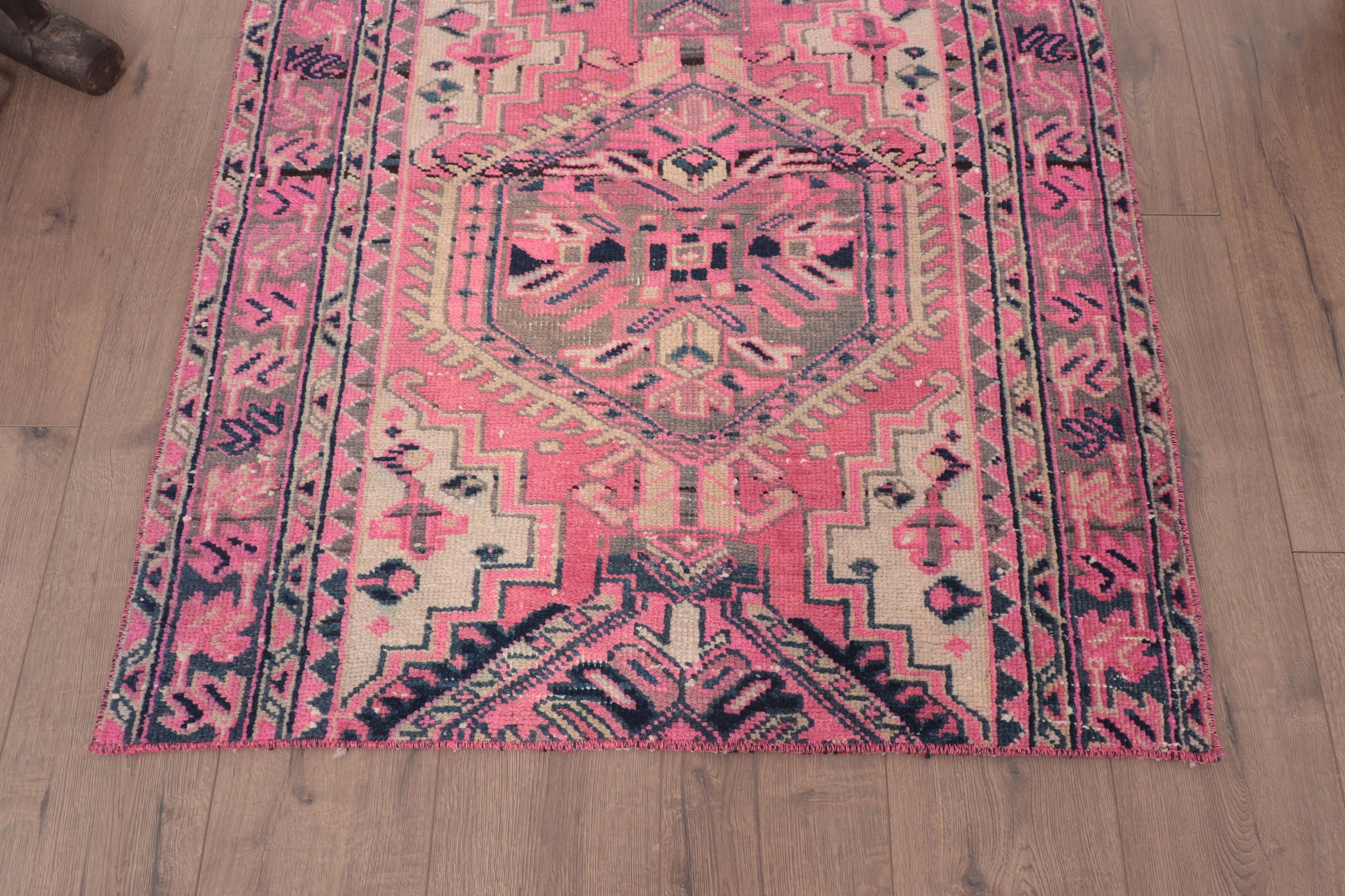 3.1x3.5 ft Küçük Halı, Dış Mekan Halısı, Yatak Odası Halıları, Vintage Halı, Lüks Halılar, Türk Halıları, Pembe Yatak Odası Halısı, Küçük Alan Halıları, Banyo Halıları