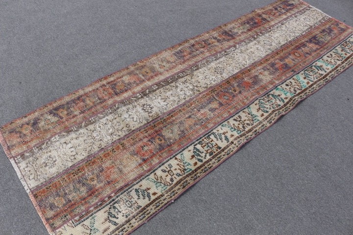 2.8x8.4 ft Runner Rugs, Rugs for Runner, Cool Rugs, Vintage Rug, Turkish Rugs, Oriental Rug, Boho Rug Runner Rugs, Beige Kitchen Rugs