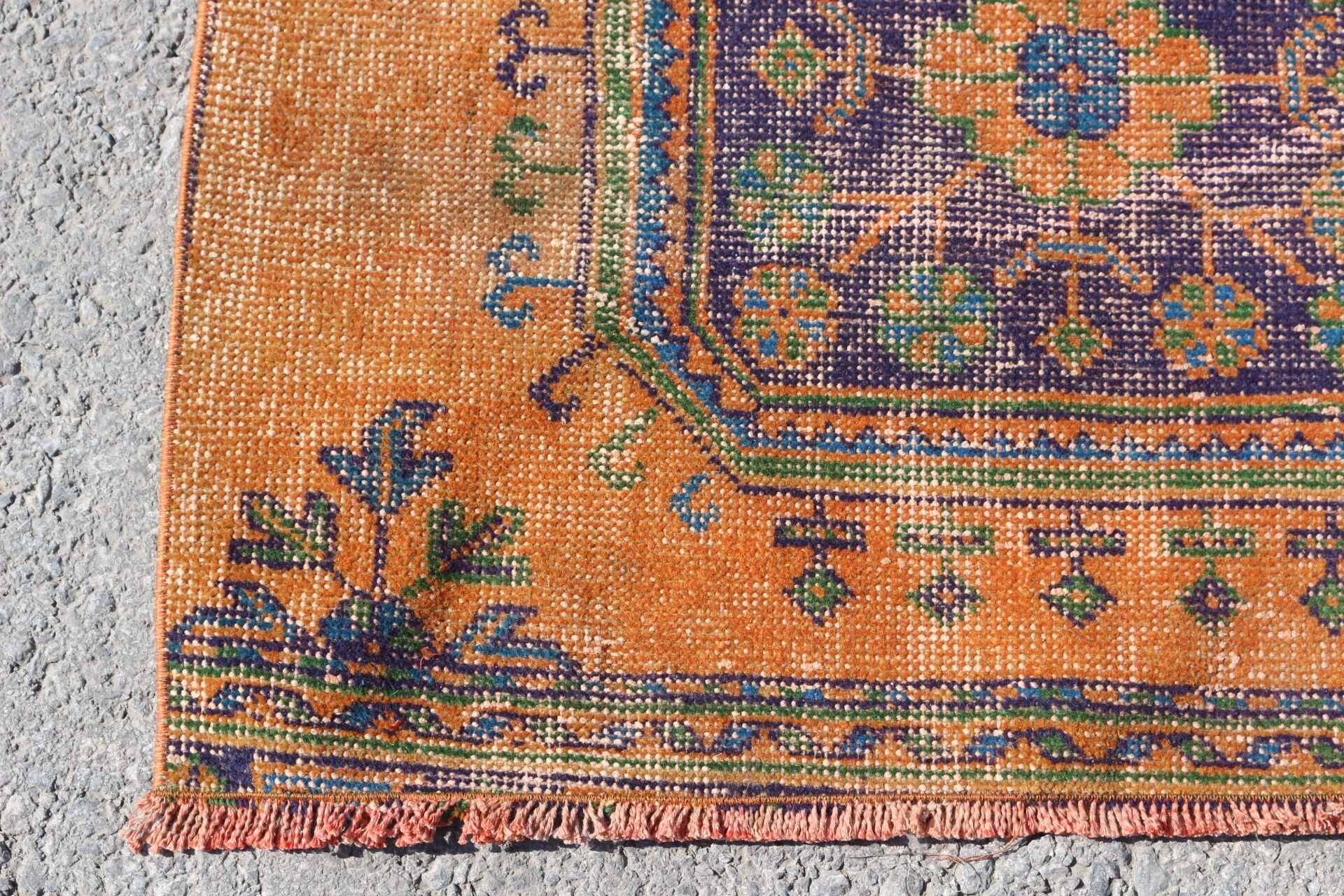 Orange  2.7x10.2 ft Runner Rugs, Turkish Rugs, Stair Rugs, Handmade Rug, Oriental Rug, Kitchen Rugs, Vintage Rug, Moroccan Rug