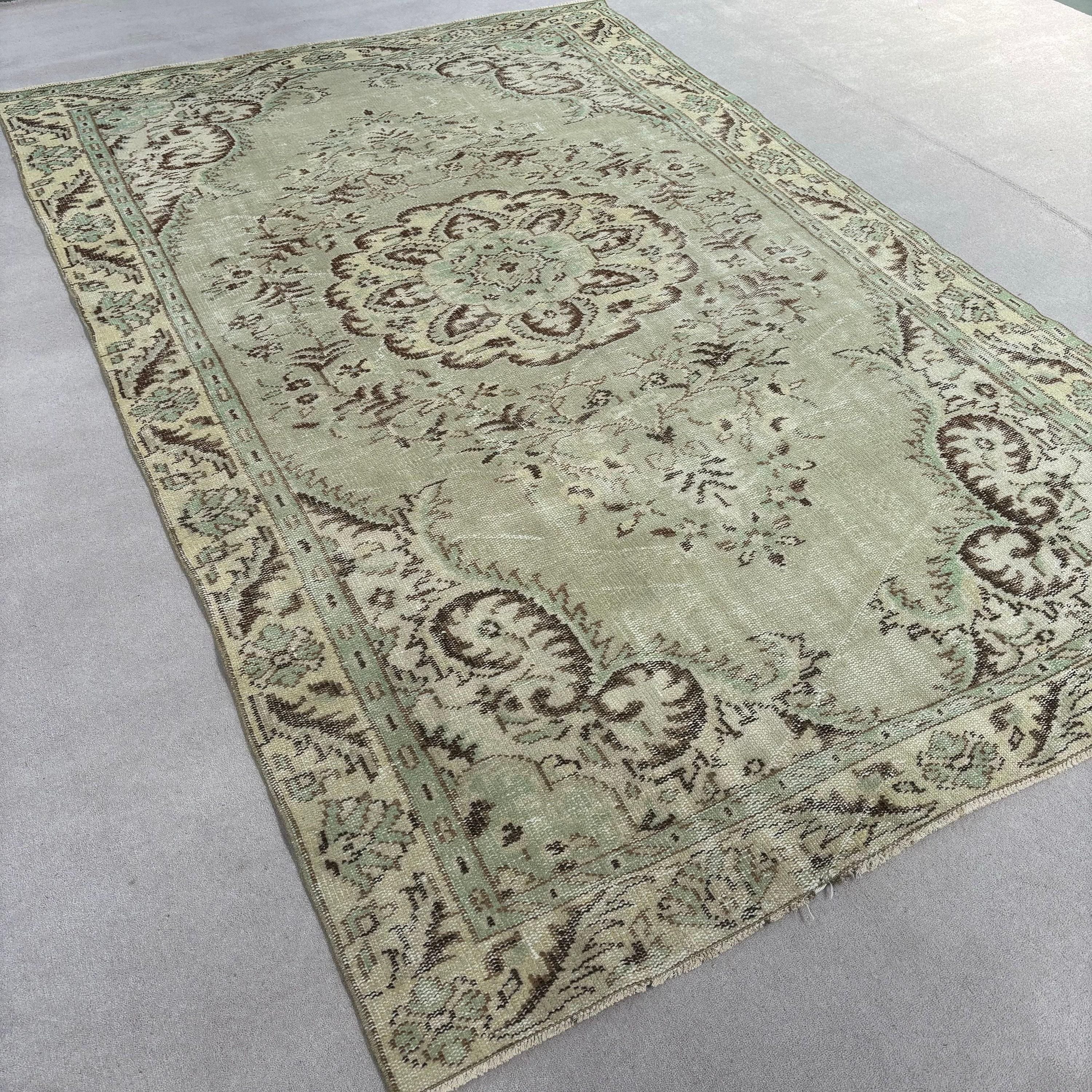 Türk Halıları, Büyük Boho Halıları, Bildiri Halısı, Organik Halılar, Oushak Halıları, 5,4x8,8 ft Büyük Halı, Vintage Halılar, Kahverengi Modern Halı, Yatak Odası Halıları