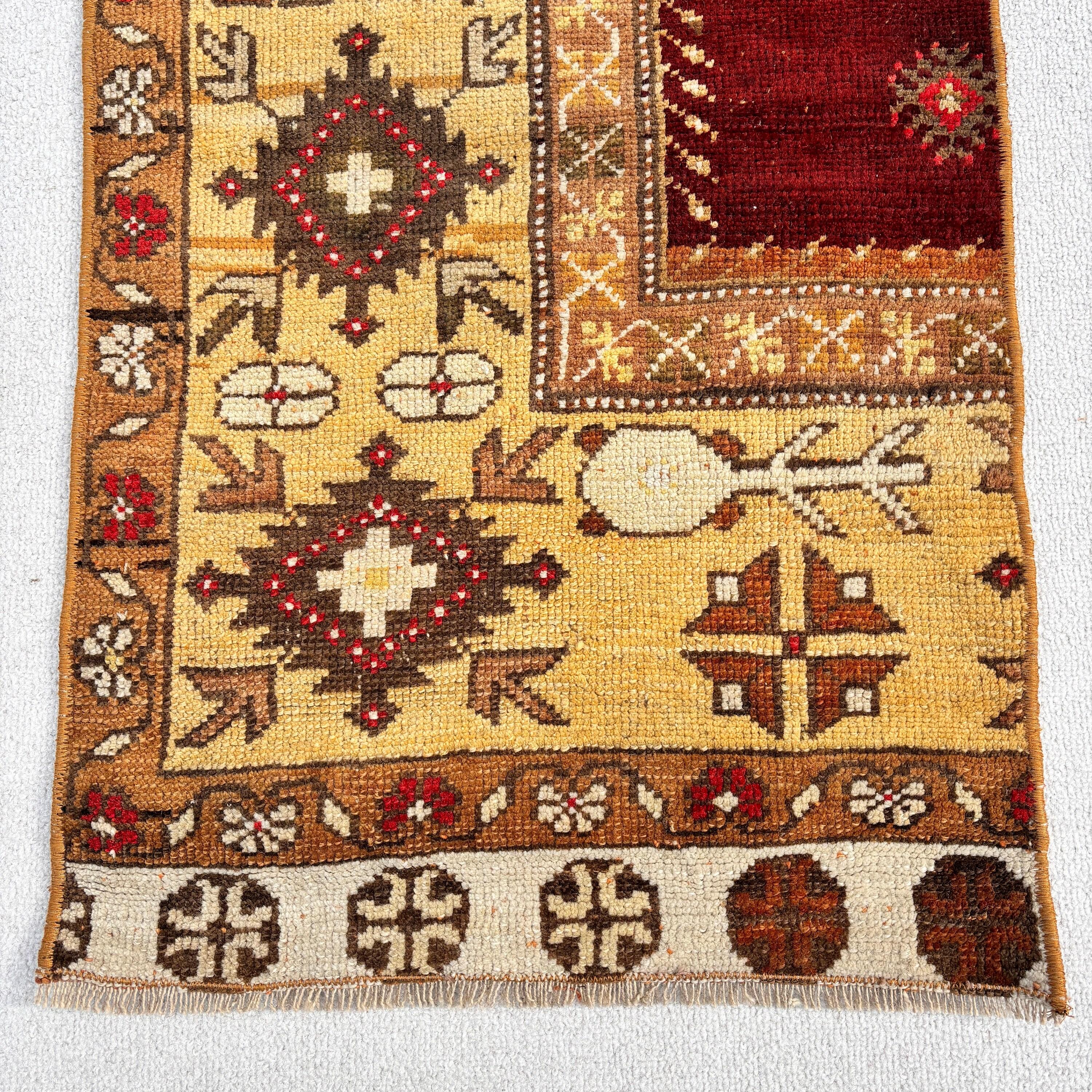 Turkish Rug, 1.5x2.7 ft Small Rug, Nursery Rugs, Brown Handwoven Rug, Small Vintage Rug, Home Decor Rug, Vintage Rugs