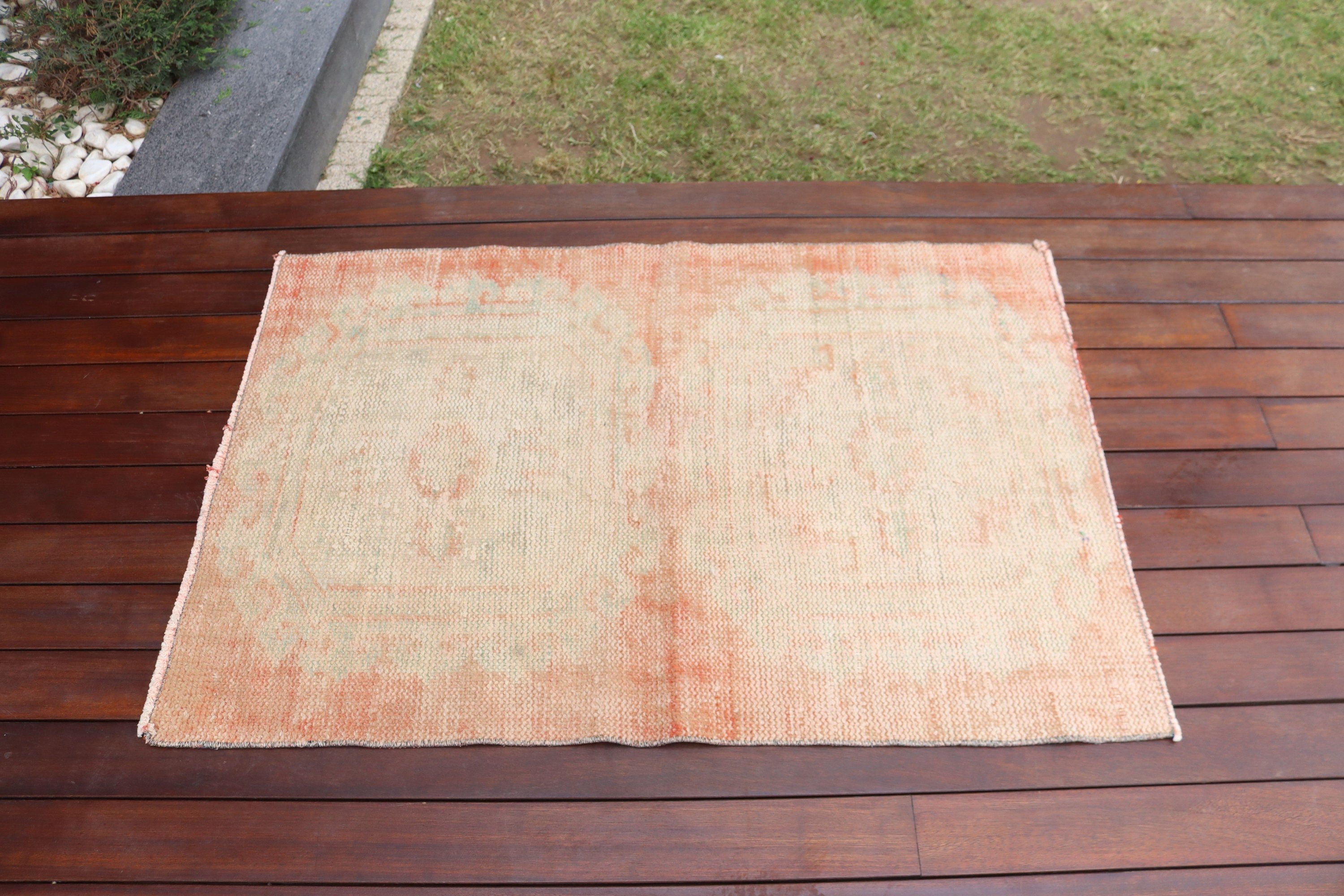 Vintage Rugs, 2.7x3.9 ft Small Rugs, Aesthetic Rugs, Statement Rugs, Small Vintage Rugs, Orange Bedroom Rug, Turkish Rug, Home Decor Rugs