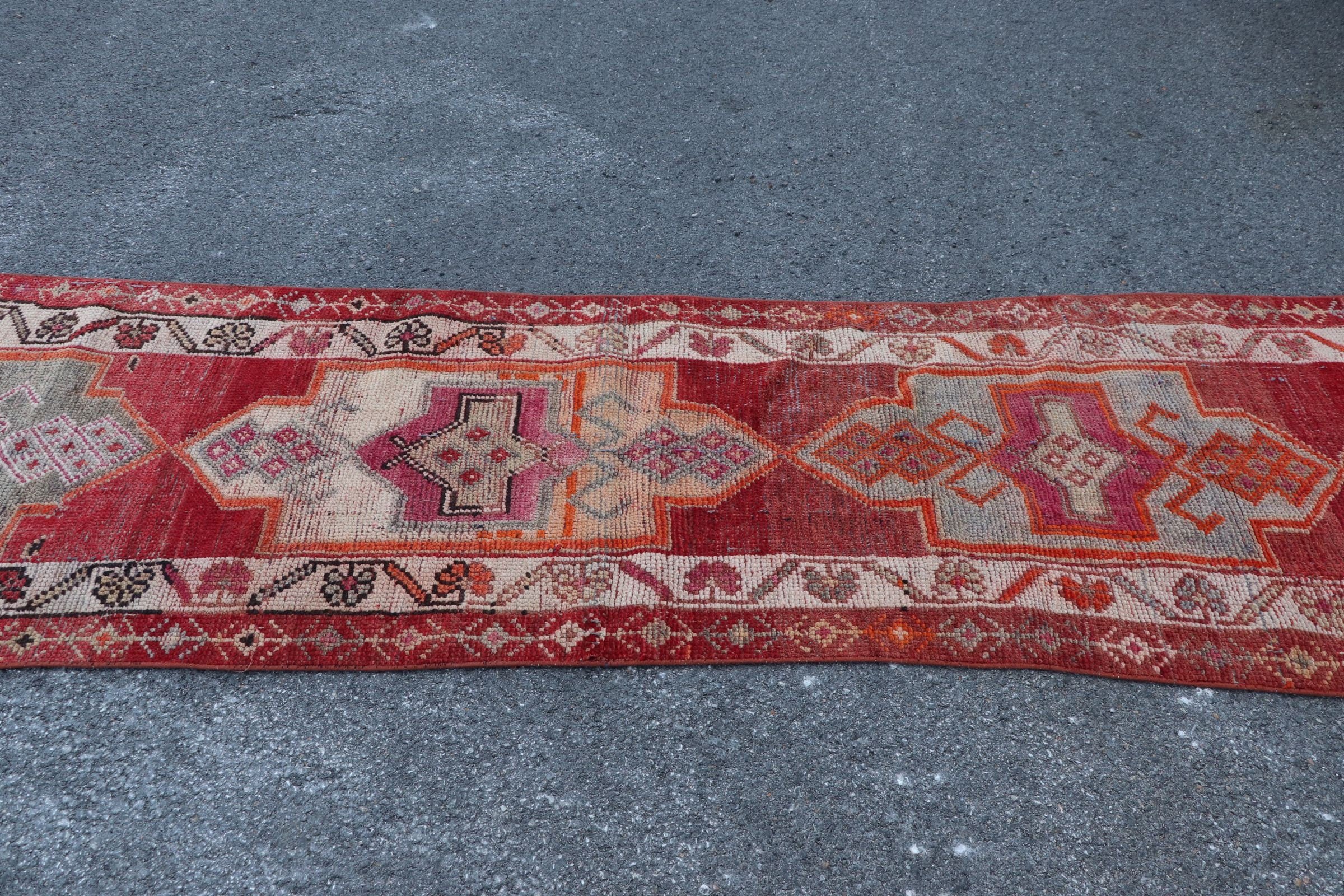 Türk Halısı, 2.7x13.3 ft Runner Halıları, Vintage Halı, Sanat Halısı, Runner Halıları, Kırmızı Yatak Odası Halıları, Yün Halı, Dış Mekan Halısı, Havalı Halılar, Merdiven Halıları