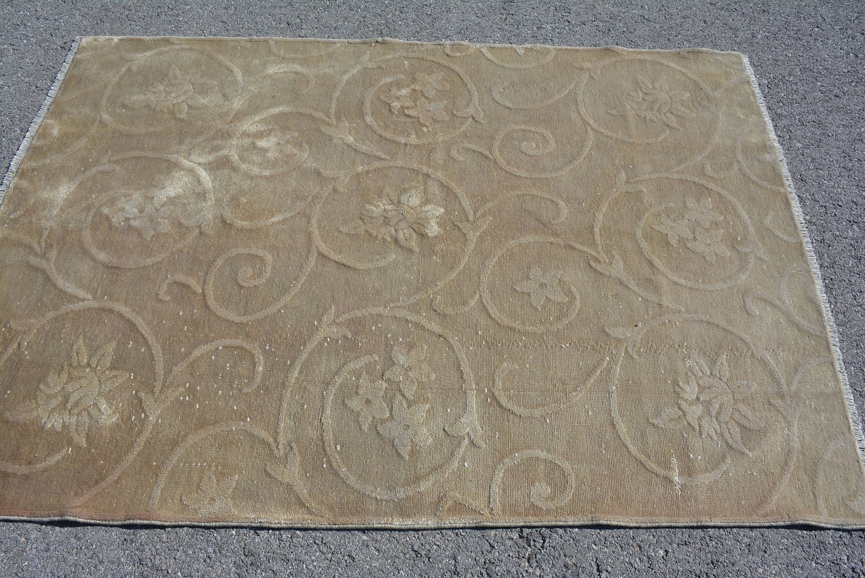 Moroccan Rugs, Vintage Rug, Indoor Rugs, Kitchen Rug, Turkish Rugs, Rugs for Area, 4.3x6.1 ft Area Rugs, Vintage Area Rug Rugs, Bedroom Rug