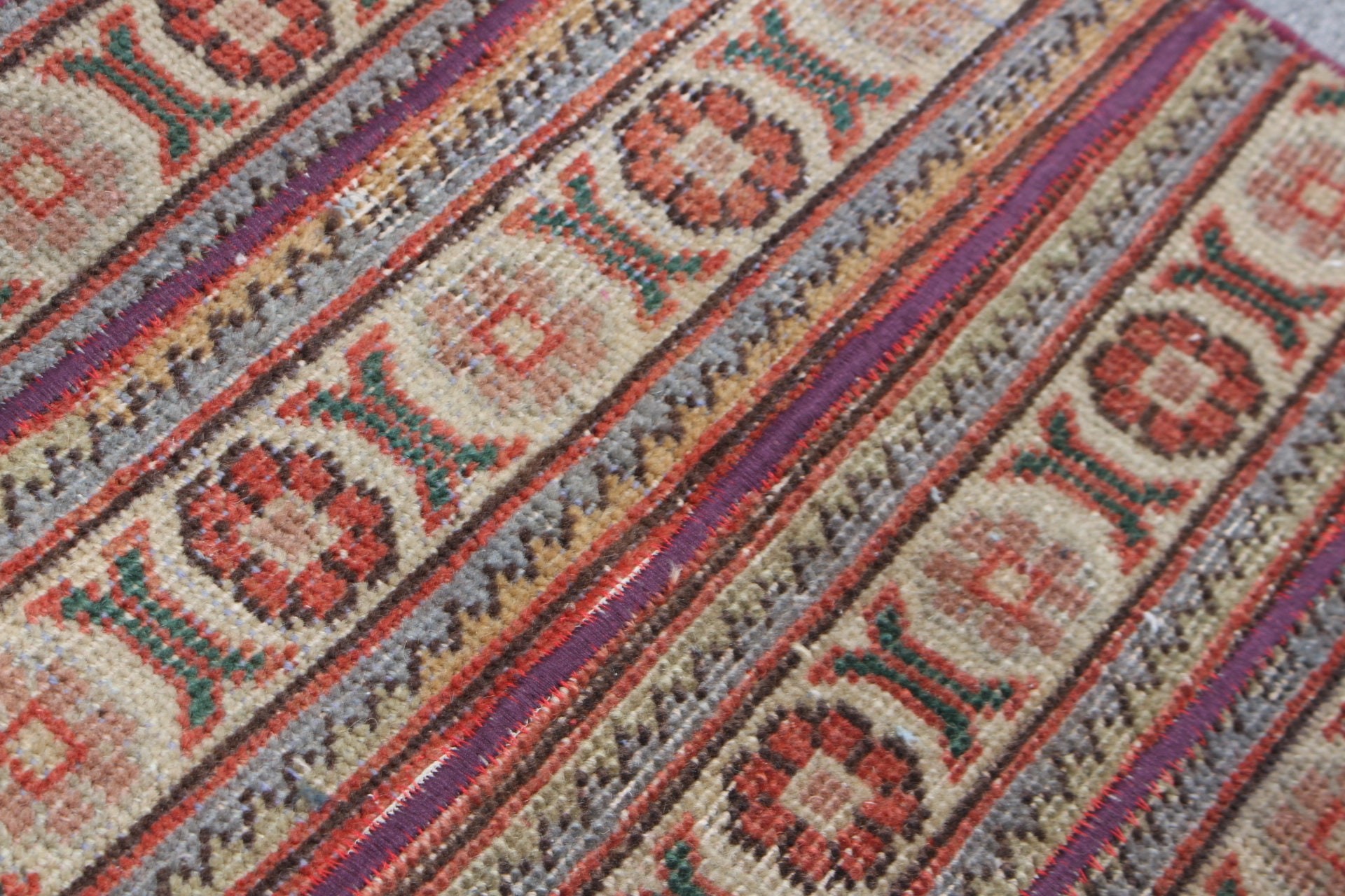 Natural Rug, Orange Floor Rug, Home Decor Rugs, Oriental Rug, Vintage Rug, Kitchen Rugs, 1.5x3.1 ft Small Rug, Bedroom Rug, Turkish Rug