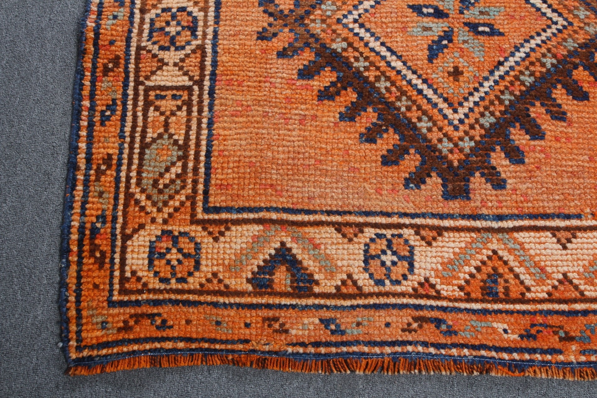 Kitchen Rugs, Home Decor Rug, Stair Rug, Vintage Rug, Orange Anatolian Rug, 3.1x10.5 ft Runner Rug, Bright Rugs, Oushak Rug, Turkish Rug