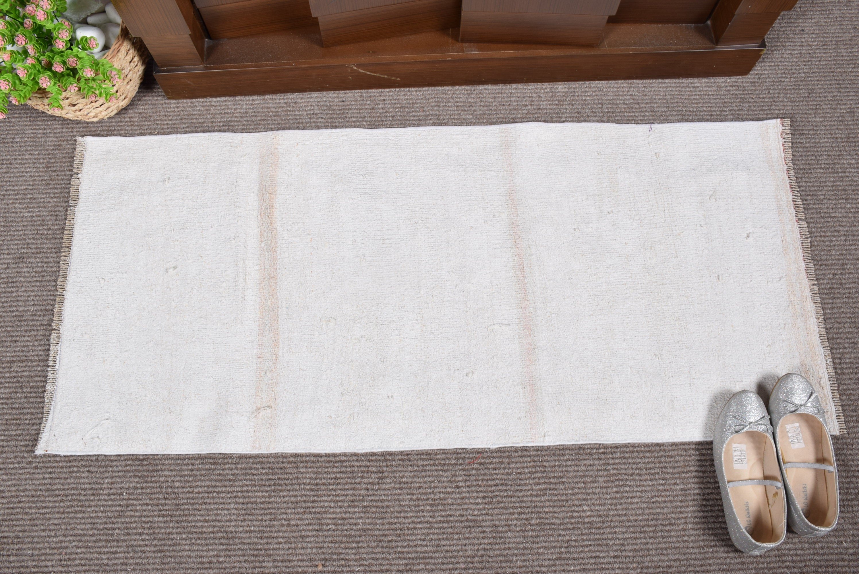 Moroccan Rug, Vintage Rugs, Car Mat Rug, Turkish Rug, Eclectic Rug, Bedroom Rugs, Beige Anatolian Rugs, Kitchen Rugs, 1.7x3.8 ft Small Rug