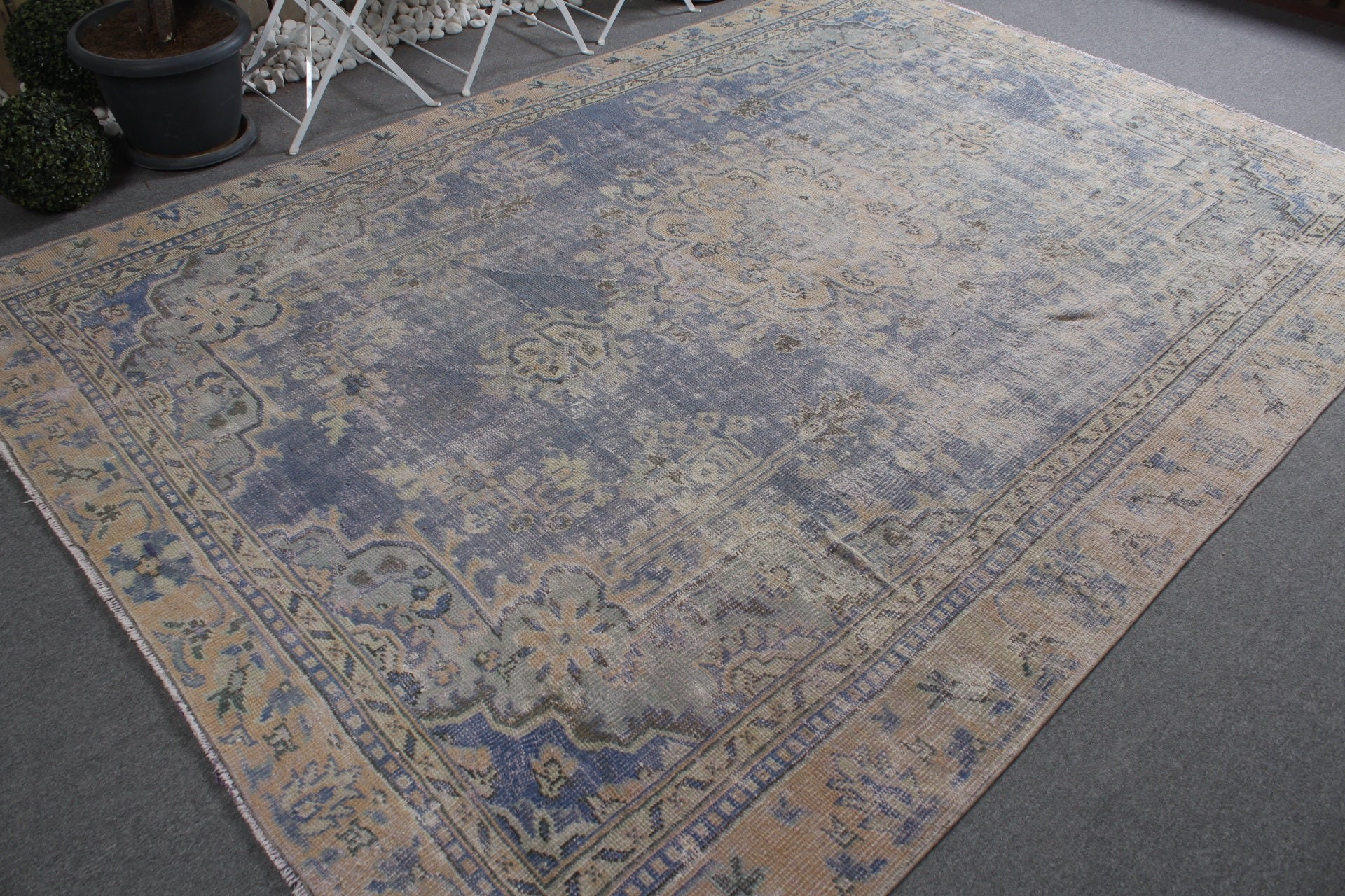 6.9x10.2 ft Oversize Rug, Vintage Rugs, Cool Rugs, Handmade Rugs, Dining Room Rugs, Turkish Rug, Blue Antique Rug, Antique Rug, Salon Rug