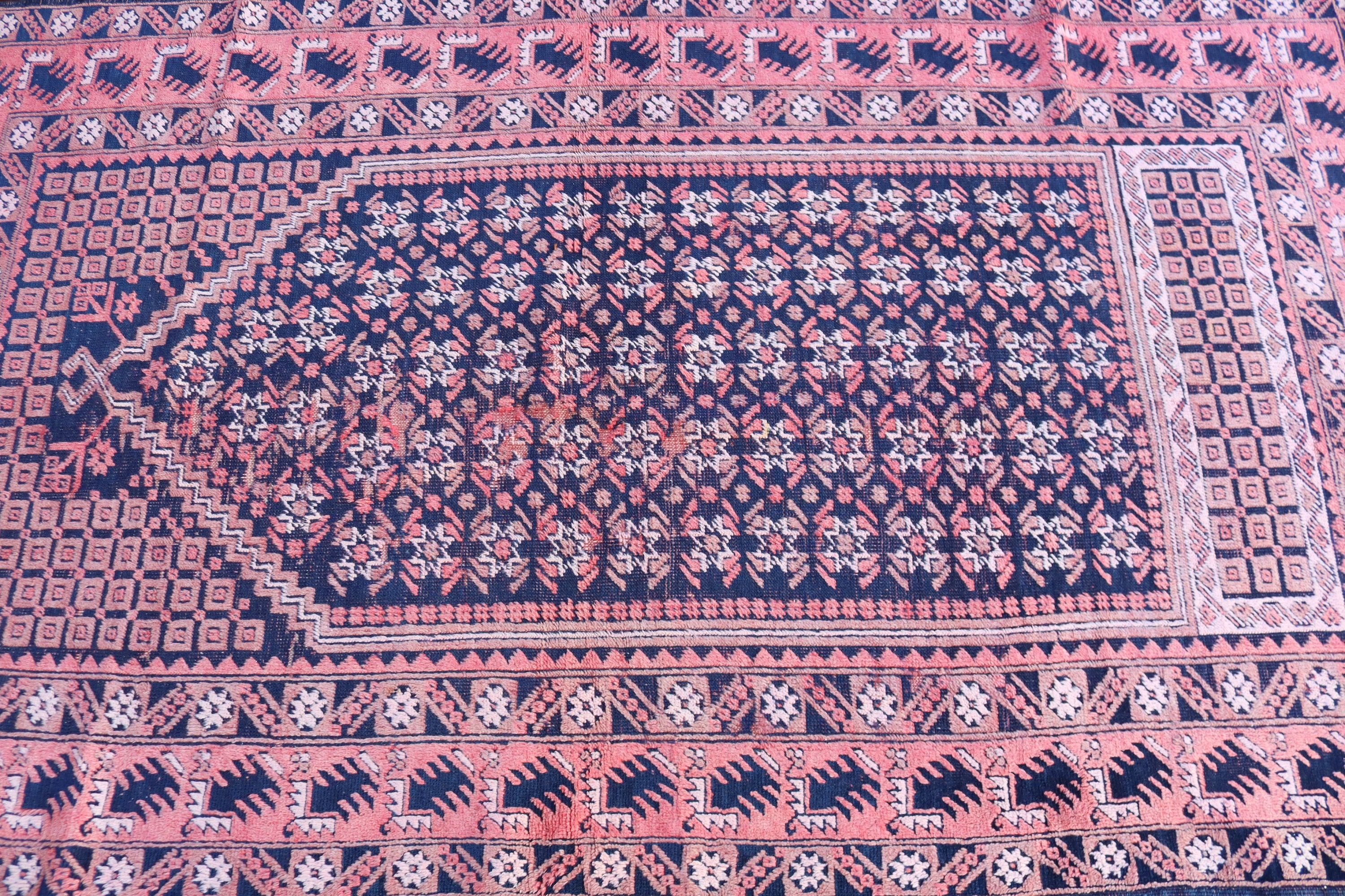 Yatak Odası Halıları, Yer Halısı, İç Mekan Halısı, Vintage Halılar, Türk Halıları, Antika Halılar, 3.7x6.5 ft Alan Halısı, Pembe Oushak Halısı, Ev Dekorasyonu Halısı