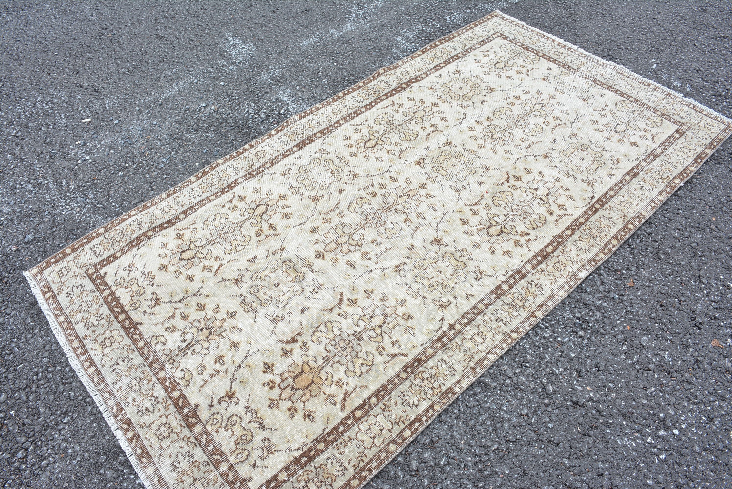 Pale Rug, Turkish Rug, Floor Rug, Vintage Rugs, Home Decor Rug, Rugs for Nursery, Oushak Rug, Vintage Handmade Rugs, 3.7x6.9 ft Area Rug