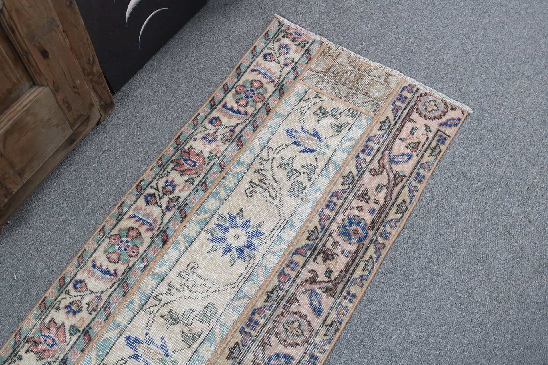 Vintage Runner Rugs, Stair Rugs, Beige Statement Rugs, Luxury Rugs, Wool Rug, Ethnic Rugs, Vintage Rugs, Turkish Rugs, 2x5.6 ft Runner Rugs