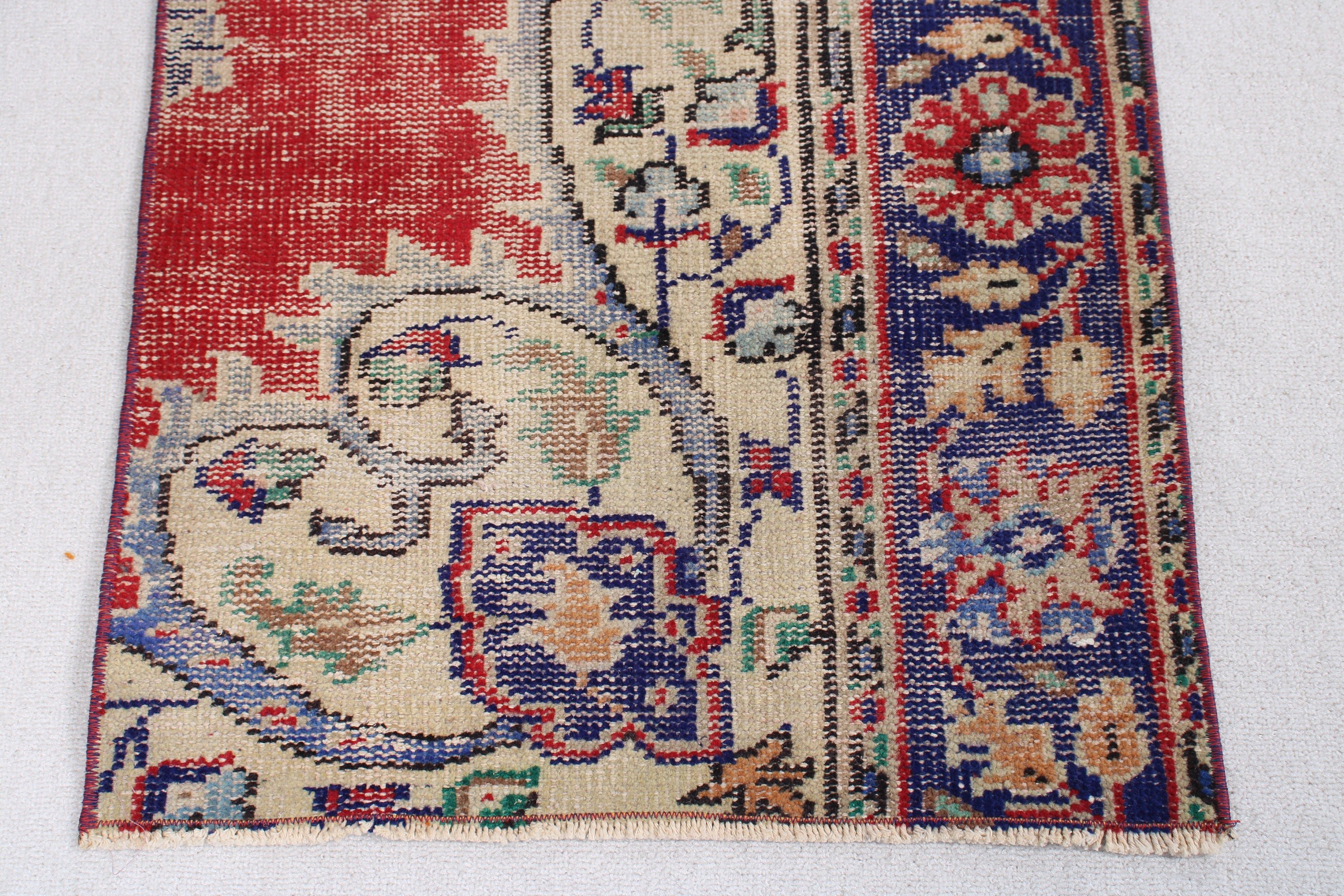 Banyo Halısı, 2.1x4.1 ft Küçük Halılar, Kırmızı Boho Halı, Geometrik Halı, Türk Halıları, Küçük Boho Halı, Vintage Halılar, Organik Halılar