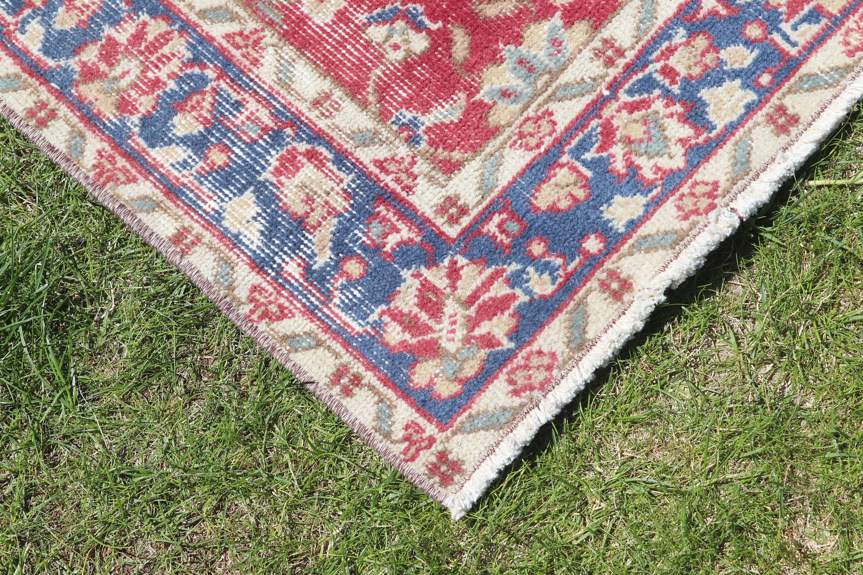 3.8x6.9 ft Area Rug, Rugs for Kitchen, Red Floor Rug, Antique Rug, Turkish Rug, Bedroom Rug, Oushak Area Rugs, Vintage Rugs, Moroccan Rugs