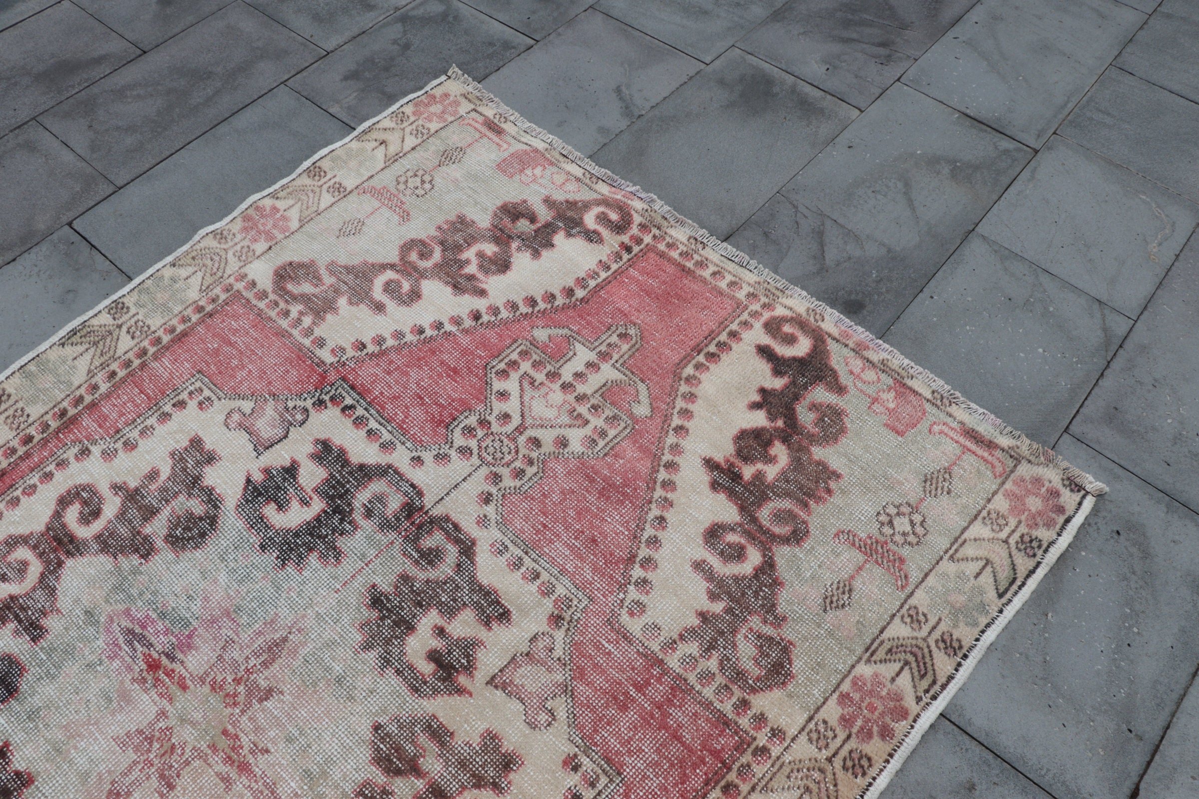 Floor Rug, Anatolian Rug, Turkish Rug, Rugs for Floor, Nursery Rug, Vintage Rugs, Red  4.3x6.7 ft Area Rug, Oriental Rug