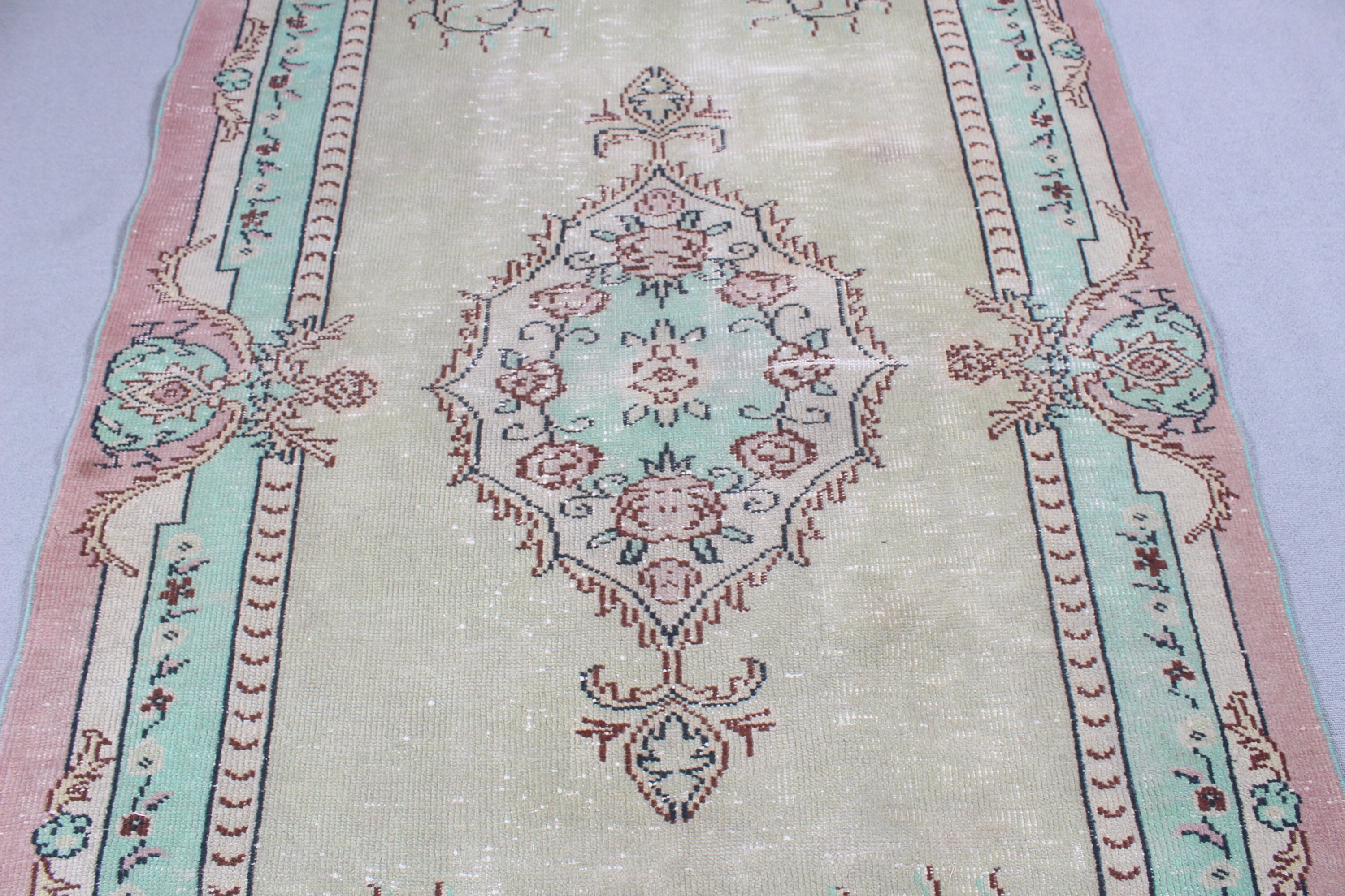 Salon Rug, 4.7x8.8 ft Large Rugs, Bedroom Rugs, Traditional Rug, Green Boho Rug, Neutral Rugs, Turkish Rug, Moroccan Rug, Vintage Rugs