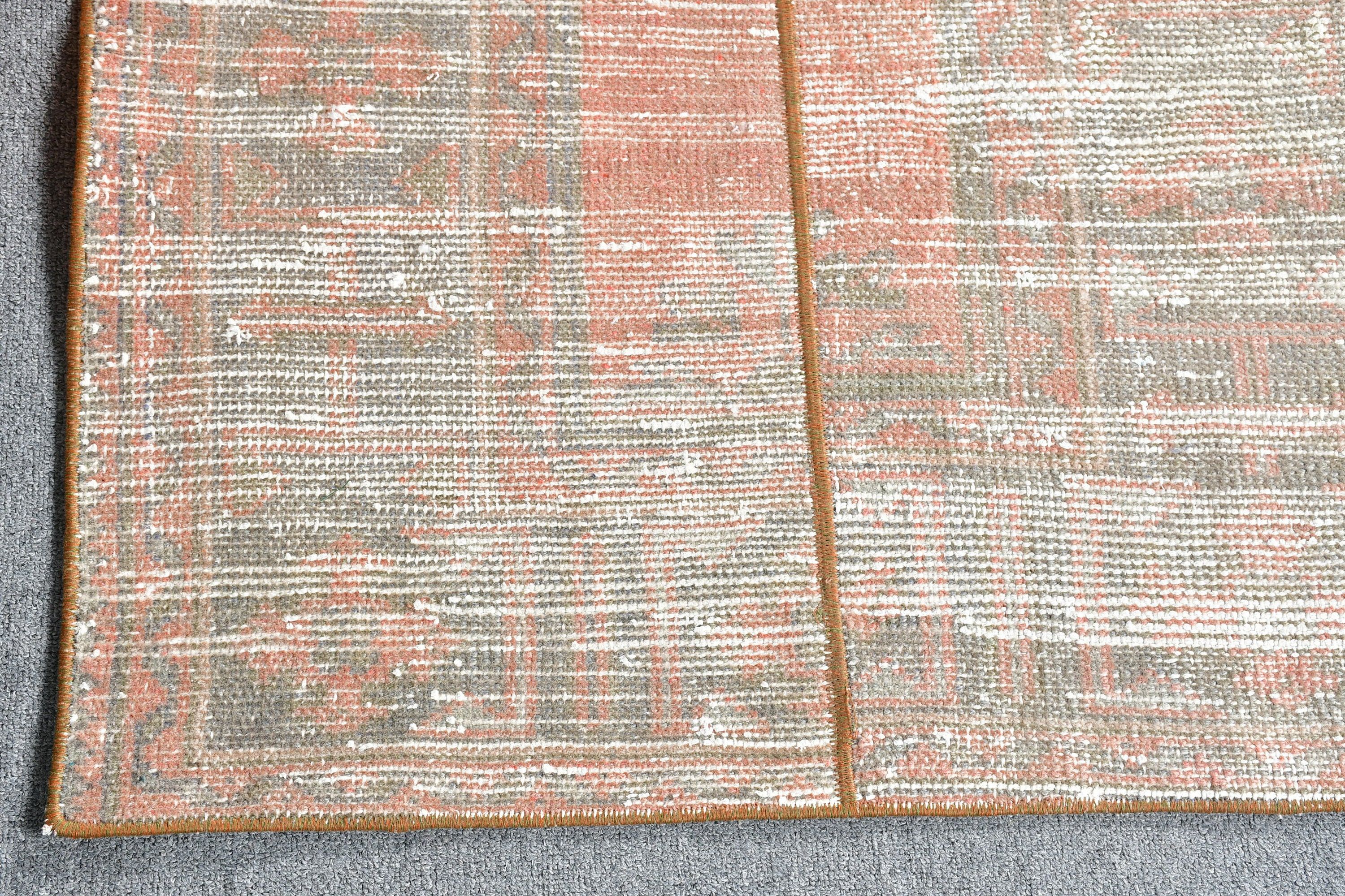 Yer Halısı, 2.5x4.8 ft Küçük Halı, Türk Halısı, Kırmızı Antika Halı, Vintage Halı, Giriş Kilimleri, Oryantal Halı, Araba Paspas Halısı, Kapı Paspas Halısı