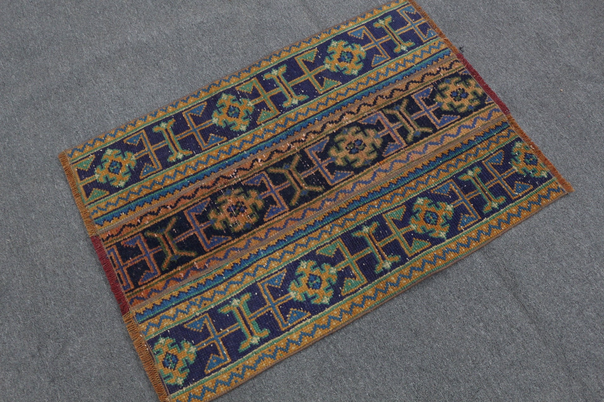 Blue Oushak Rug, 2.4x3.4 ft Small Rug, Nursery Rug, Cool Rugs, Turkish Rugs, Rugs for Bedroom, Door Mat Rug, Vintage Rug, Moroccan Rug