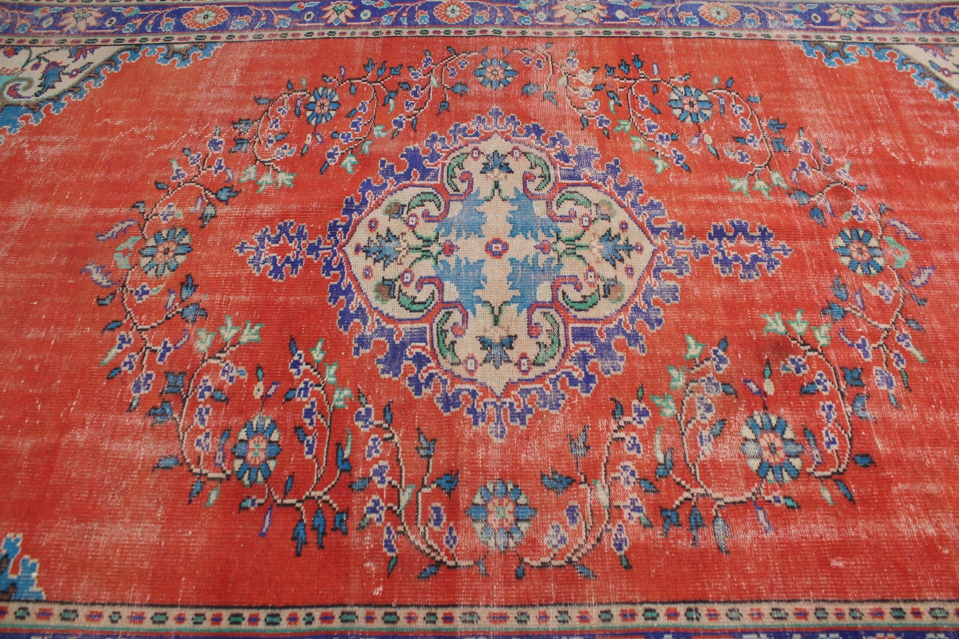 Türk Halısı, Yatak Odası Halısı, 6.5x10.9 ft Büyük Boy Halı, Kırmızı Mutfak Halıları, Salon Halısı, Vintage Halı, Salon Halısı, Salon Halıları