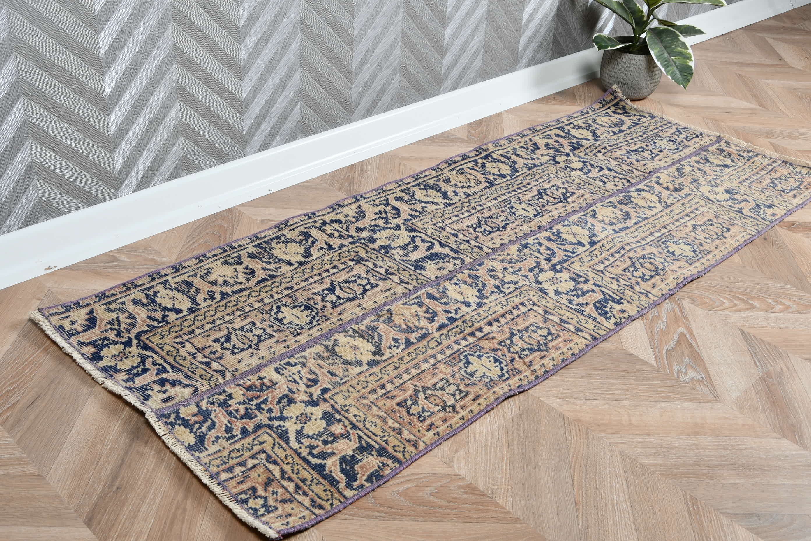 Entry Rugs, Vintage Rugs, Beige Anatolian Rug, Turkey Rugs, Turkish Rug, Kitchen Rugs, 1.9x4.9 ft Small Rug, Car Mat Rug