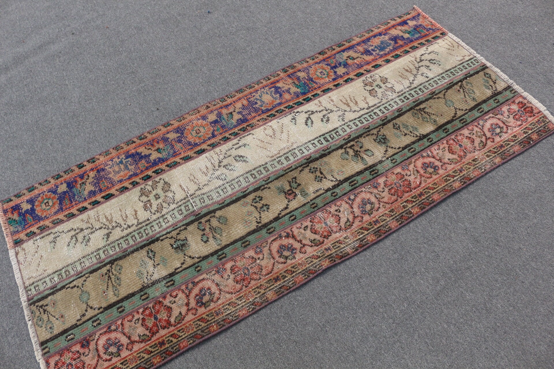 Bath Rug, Rugs for Bedroom, Turkish Rugs, Vintage Rugs, Entry Rug, 2.5x5.6 ft Small Rugs, Wool Rugs, Beige Antique Rug