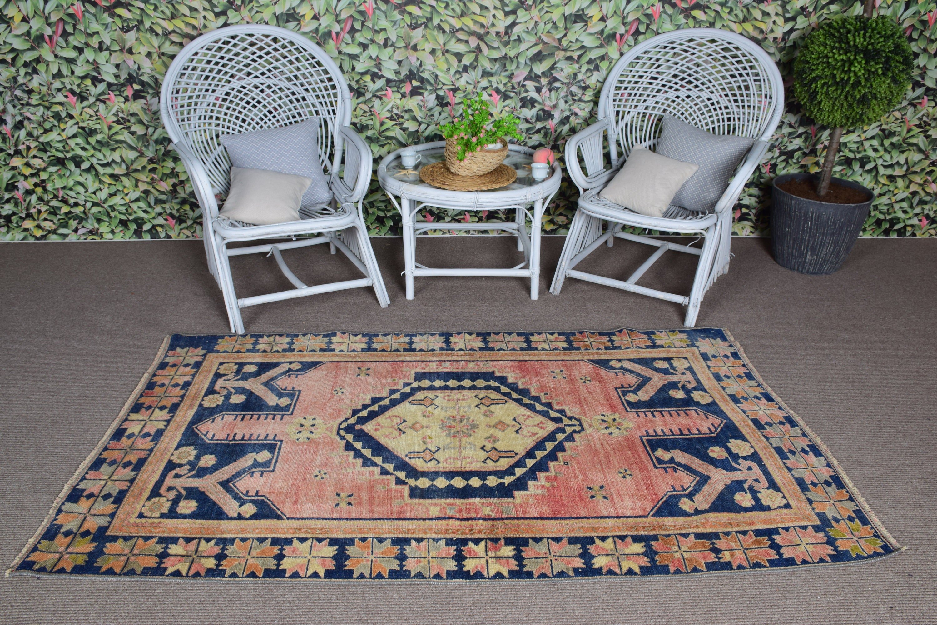 Moroccan Rugs, Dining Room Rug, Rugs for Indoor, Vintage Rug, Red Cool Rug, Tribal Rug, Anatolian Rug, Turkish Rug, 3.8x6.6 ft Area Rug