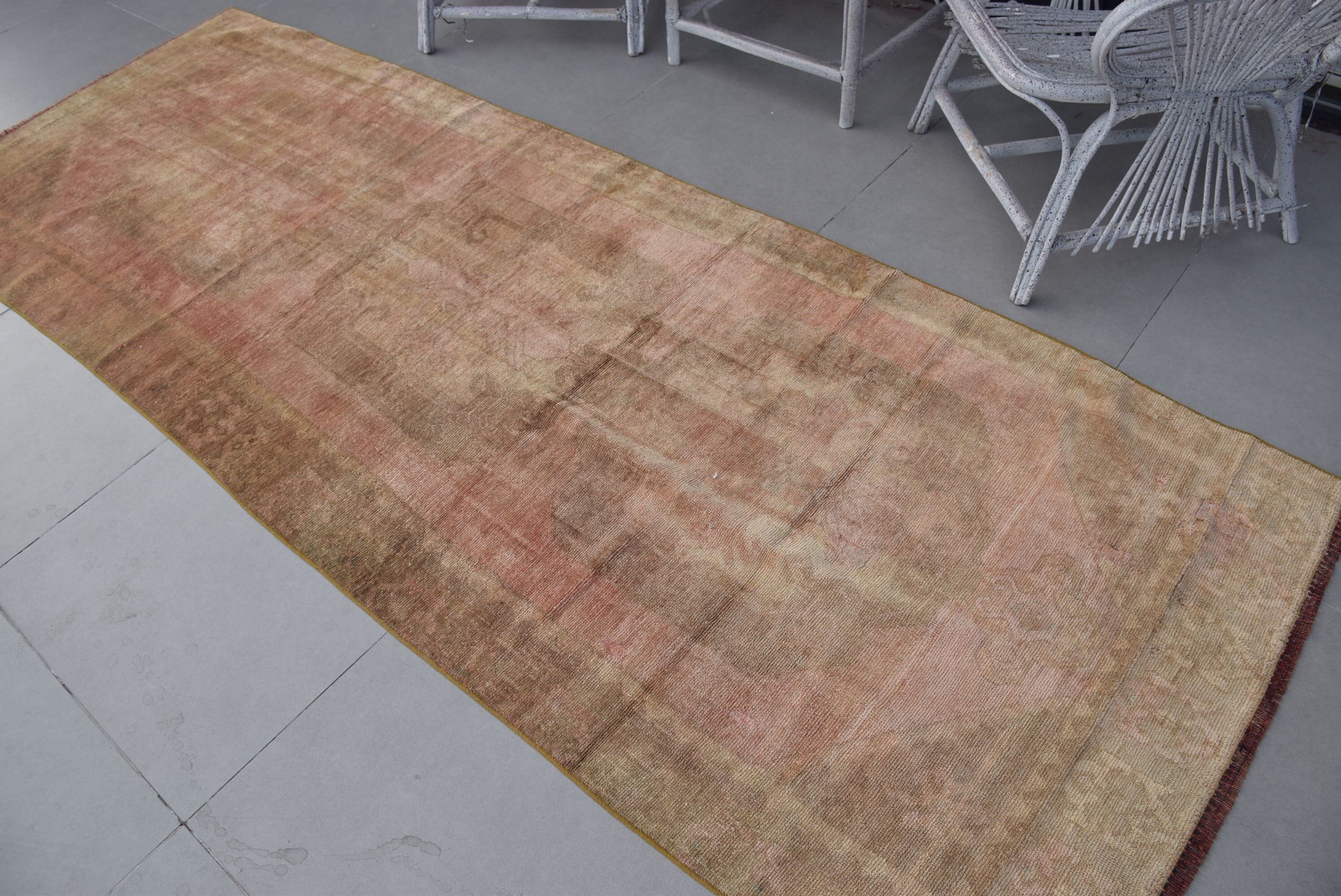 Nomadic Rug, Stair Rugs, Turkish Rug, Brown Anatolian Rugs, Antique Rugs, Kitchen Rugs, 3.4x9.8 ft Runner Rug, Vintage Rug, Oriental Rug