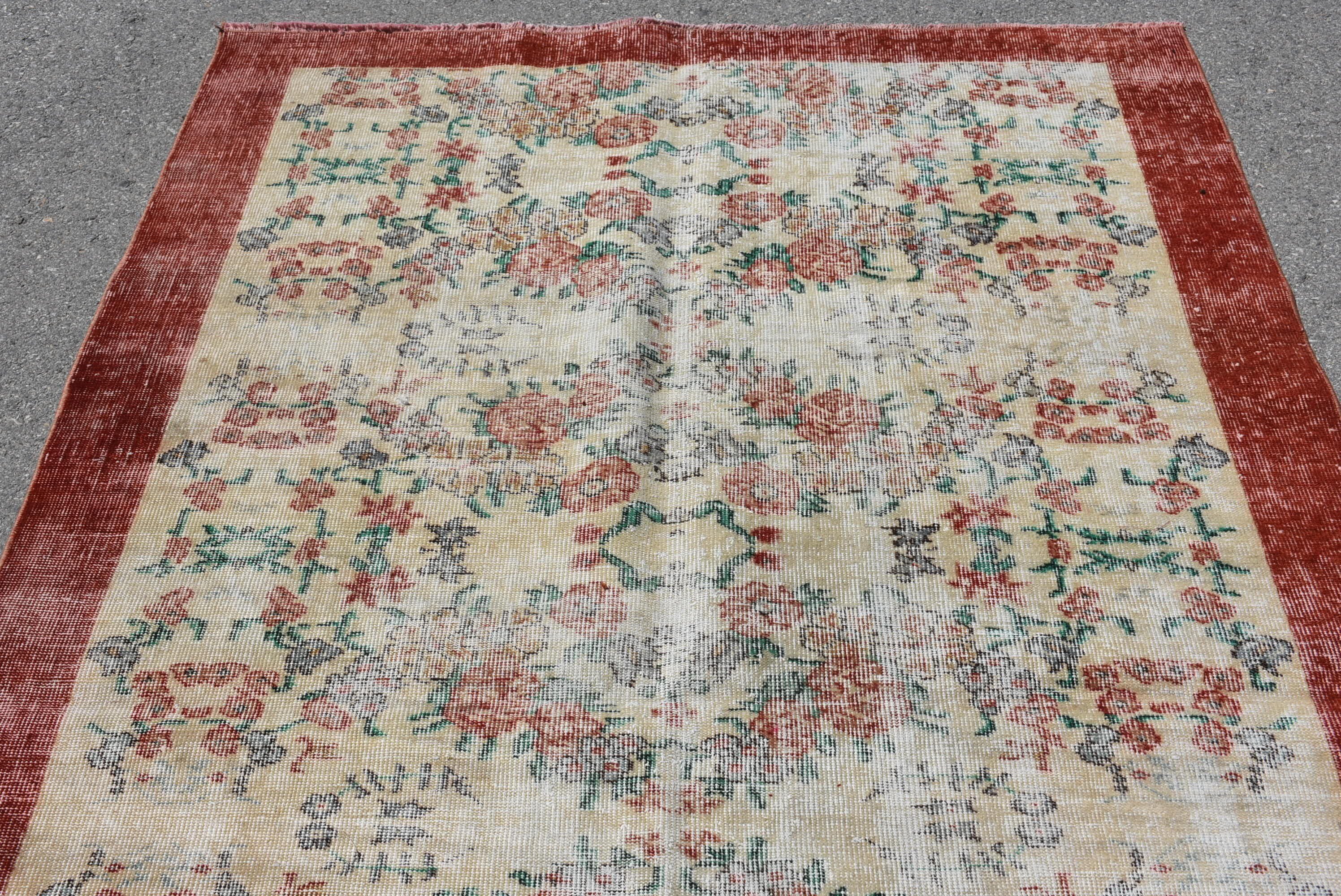 Vintage Rugs, Bedroom Rugs, Dining Room Rugs, Cute Rug, Rugs for Bedroom, Turkish Rug, 4.8x8 ft Area Rugs, Red Oriental Rug, Anatolian Rugs