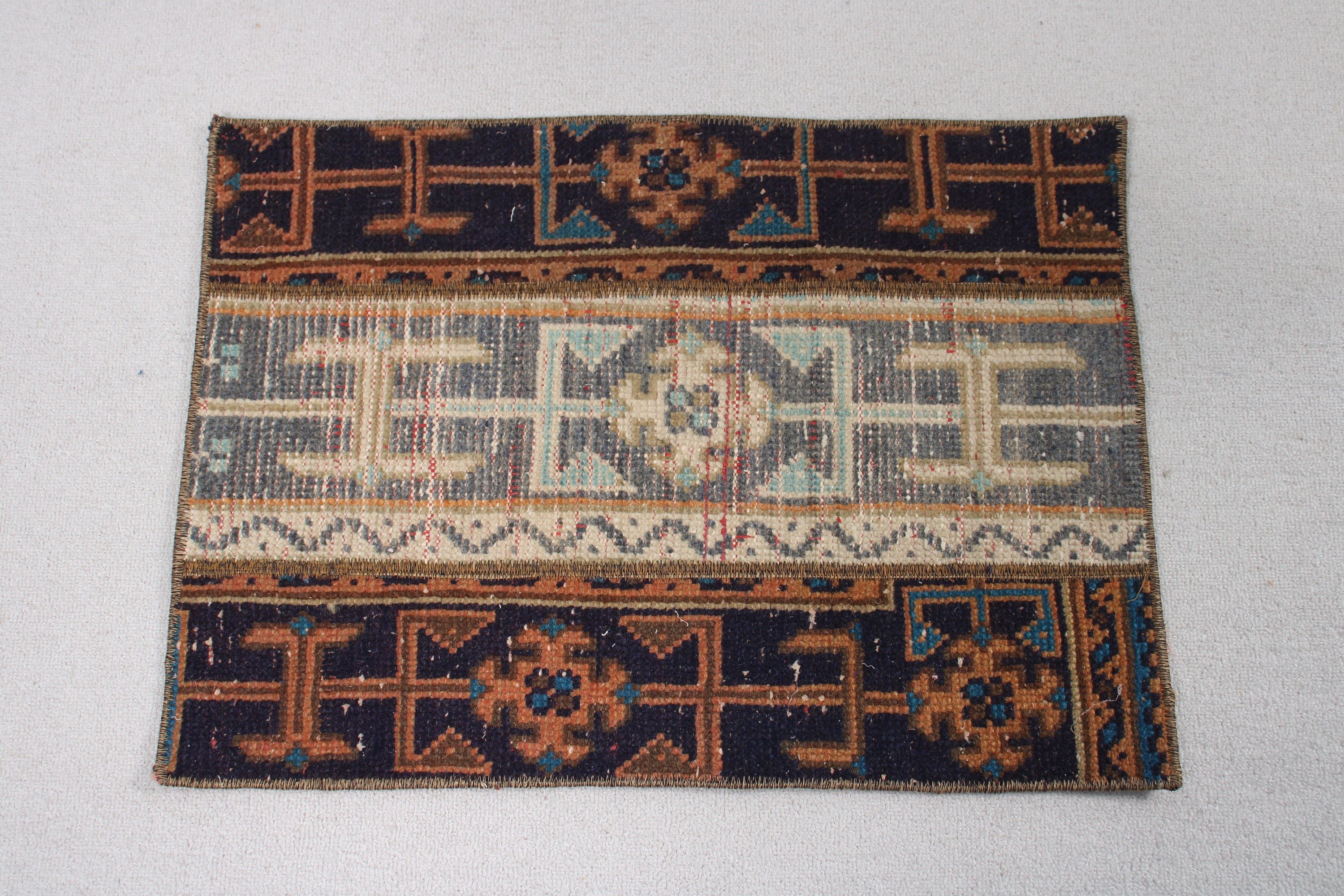 Luxury Rugs, Turkish Rugs, Small Area Rug, Bohemian Rug, Vintage Rug, Wool Rugs, 1.6x2.3 ft Small Rugs, Blue Modern Rug, Small Vintage Rug