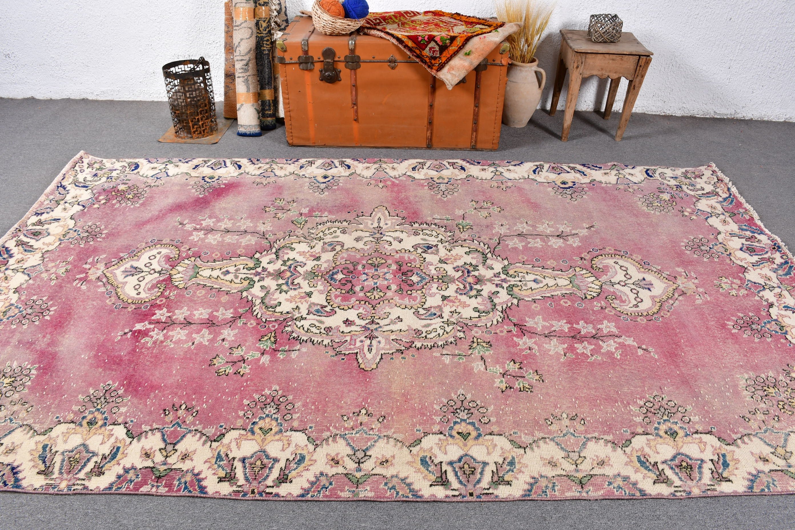 5.6x9.4 ft Büyük Halı, Mor Oryantal Halılar, Havalı Halı, Oturma Odası Halıları, Yatak Odası Halısı, Nötr Halılar, Bohem Halısı, Vintage Halı, Türk Halıları