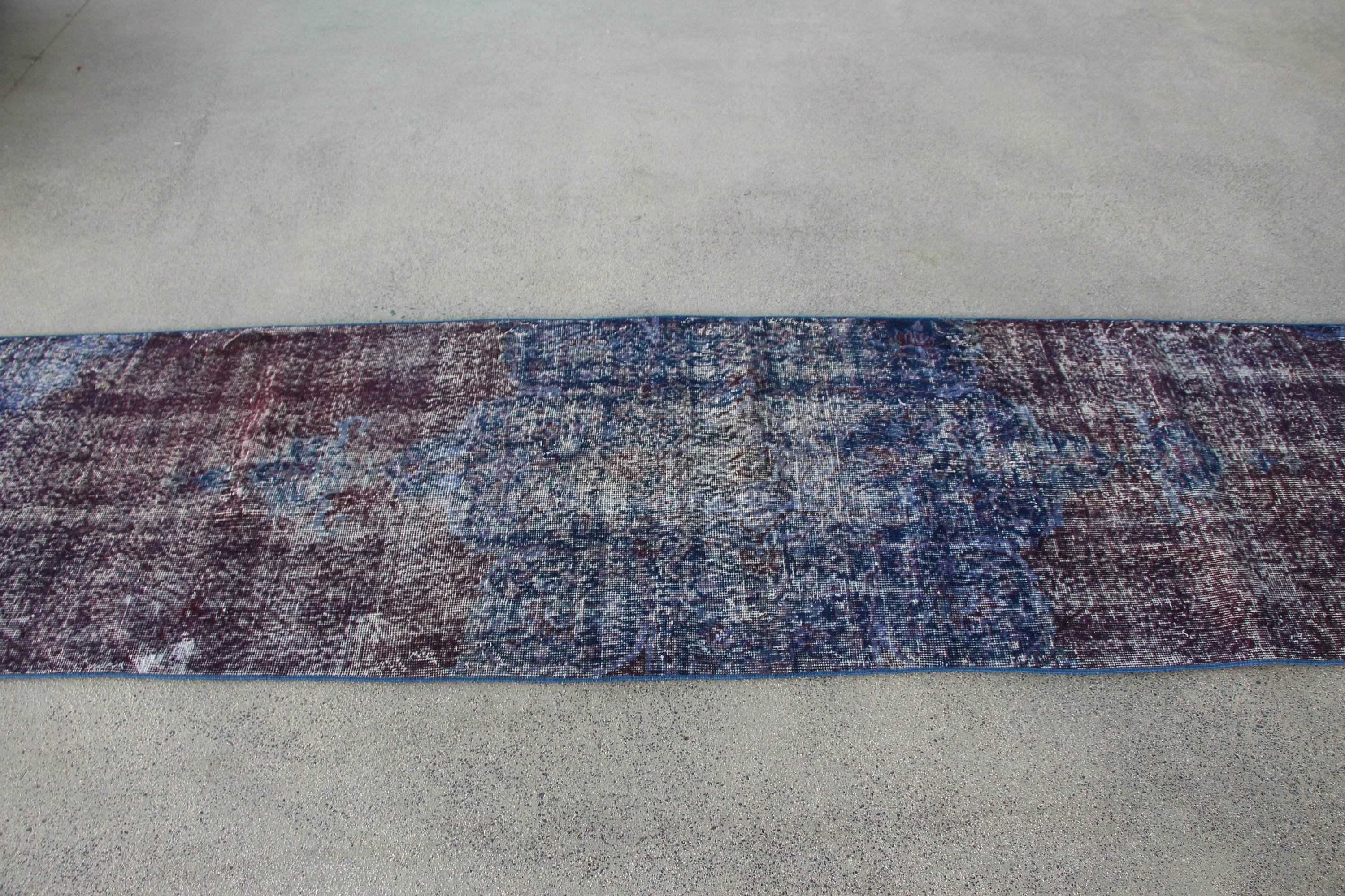 Turkish Rug, Home Decor Rug, Muted Rug, Rugs for Stair, Stair Rug, 2.5x9.9 ft Runner Rug, Vintage Rug, Antique Rug, Blue Oriental Rugs