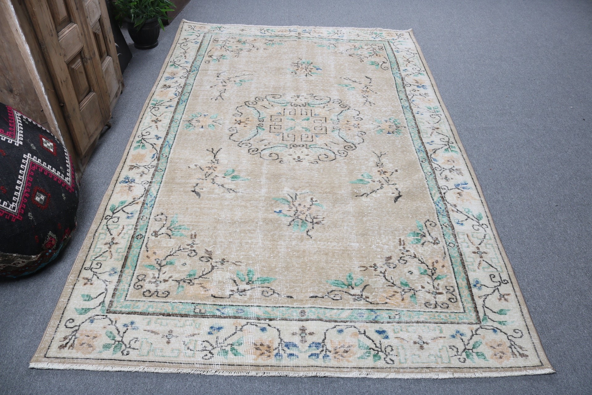 Kahverengi Yatak Odası Halısı, Düz Dokuma Halılar, 5.3x8.6 ft Büyük Halılar, Vintage Halılar, Türk Halıları, Geometrik Halılar, Oturma Odası Halıları, Salon Halısı, Boho Halısı