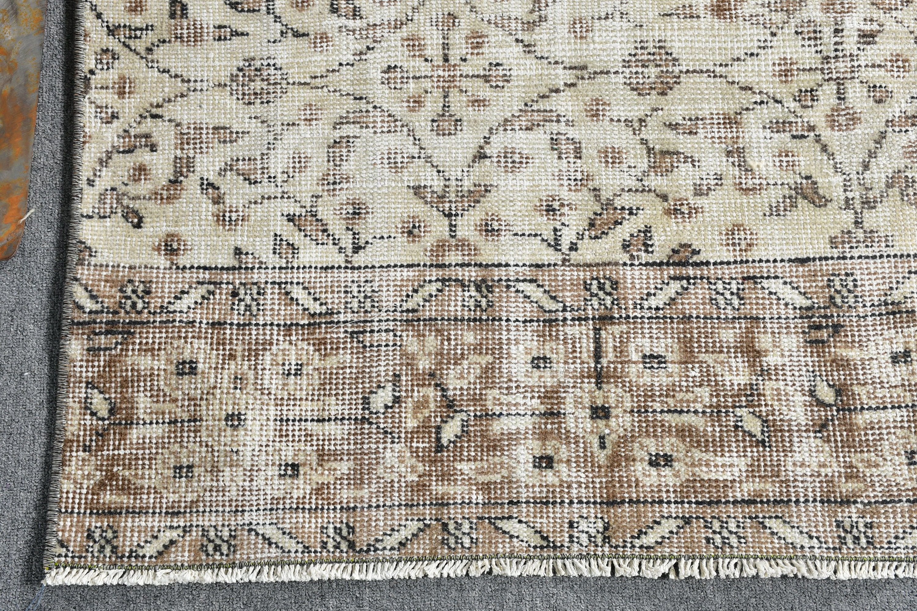 Moroccan Rug, Handwoven Rug, Beige Home Decor Rug, Kitchen Rug, Turkish Rugs, Antique Rugs, Vintage Rugs, 3x8.7 ft Runner Rug, Hallway Rugs