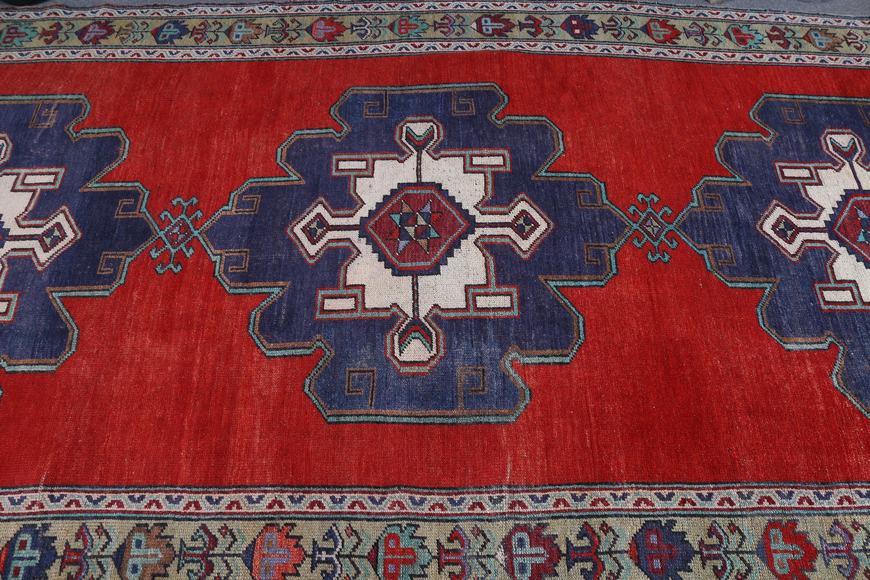 5.2x11.3 ft Large Rug, Oriental Rug, Turkish Rug, Living Room Rug, Bedroom Rugs, Vintage Rug, Pale Rugs, Red Kitchen Rug