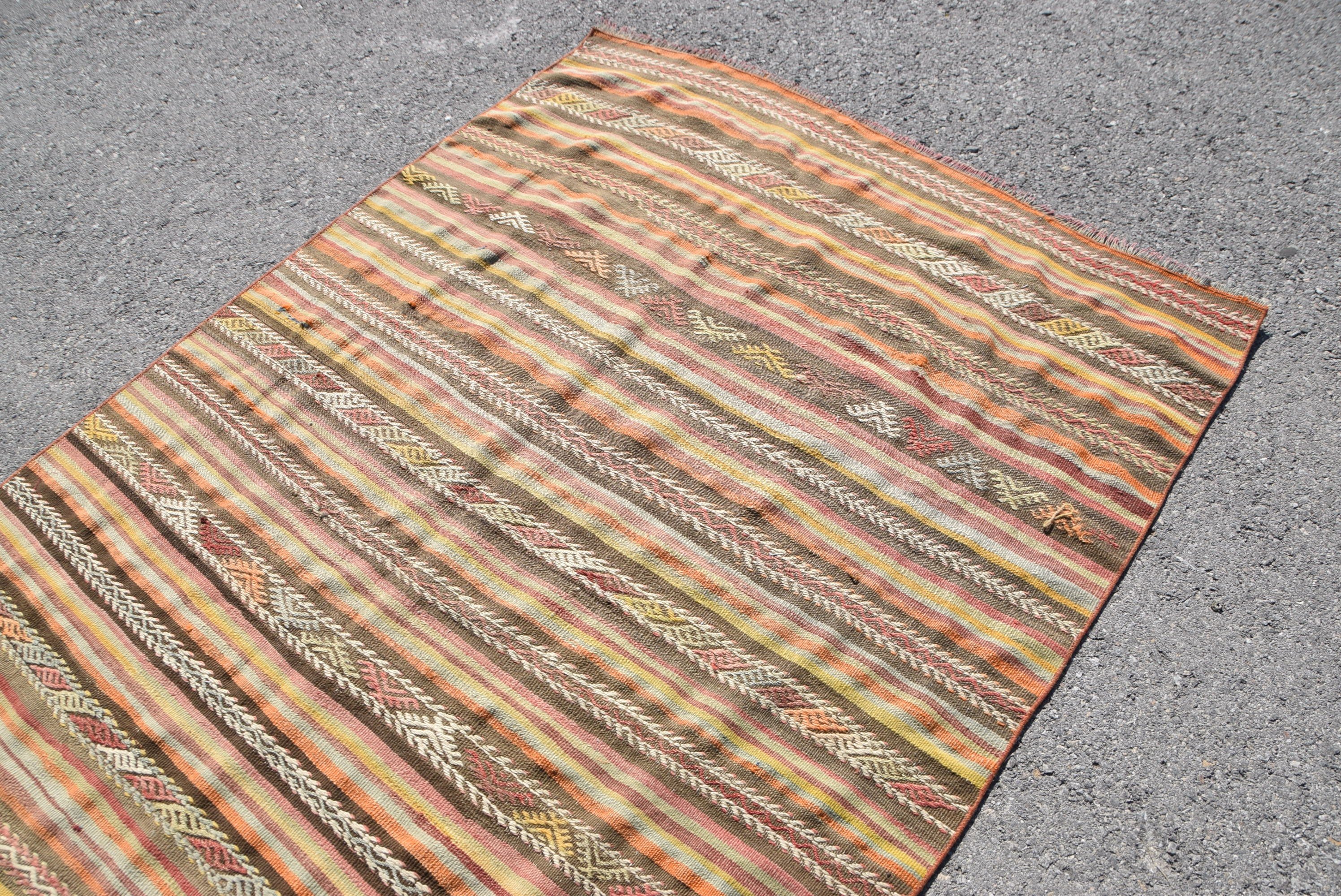 Vintage Halılar, Kırmızı Antika Halı, 4.4x7.5 ft Alan Halısı, Yer Halıları, Türk Halıları, Kilim, Oturma Odası Halısı, Oushak Halısı, Organik Halı, Oryantal Halı