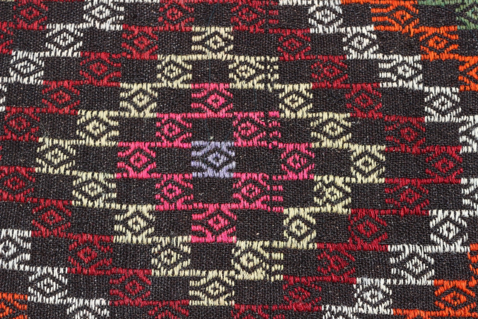 Turkish Rugs, Old Rug, Vintage Rug, Oriental Rug, 2x3.5 ft Small Rugs, Black Home Decor Rug, Kitchen Rug, Kilim, Nursery Rug