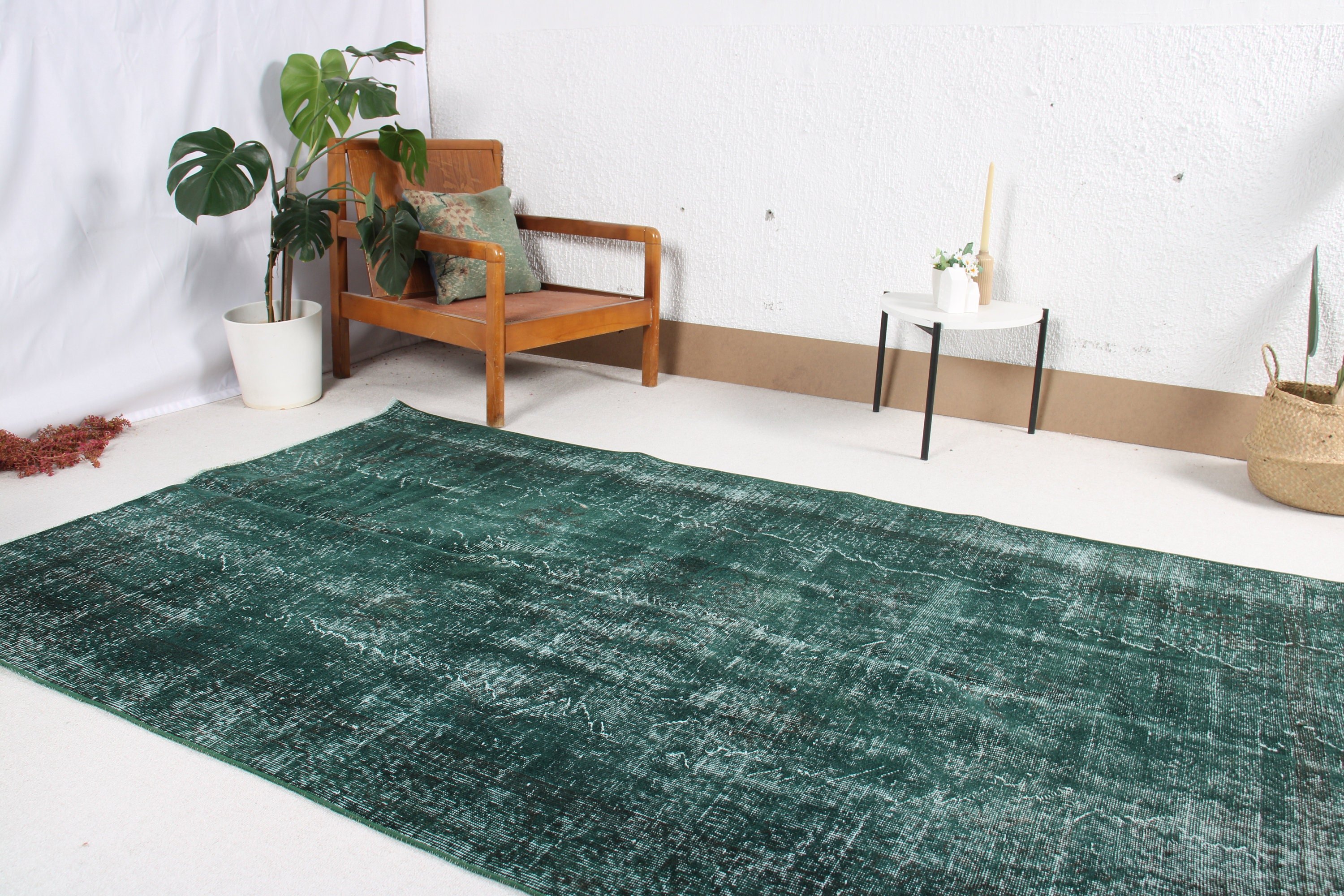 Nursery Rug, Vintage Rug, Bedroom Rug, Statement Rug, Aesthetic Rug, Green Oriental Rug, 4.8x8.1 ft Area Rugs, Turkish Rug, Living Room Rug