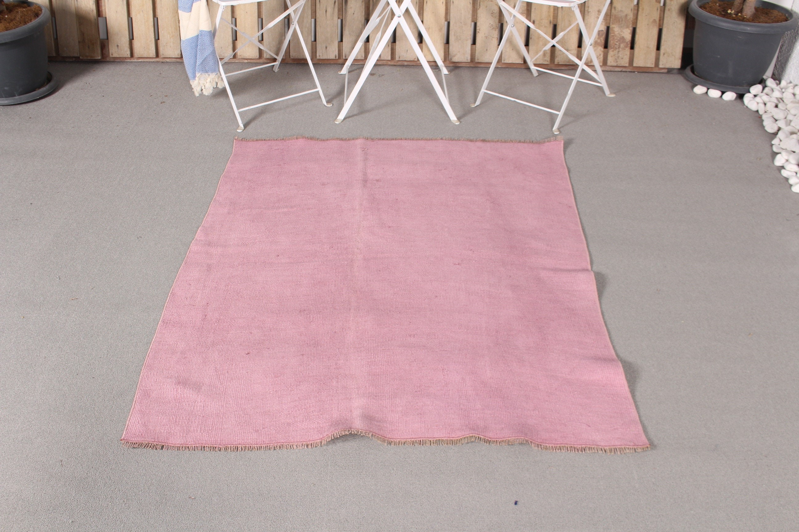 3,7x4,4 ft Aksan Halıları, Vintage Halı, Yün Halılar, Mutfak Halıları, Pembe Havalı Halılar, Yer Halıları, Çocuk Halıları, Mutfak Halıları, Türk Halıları