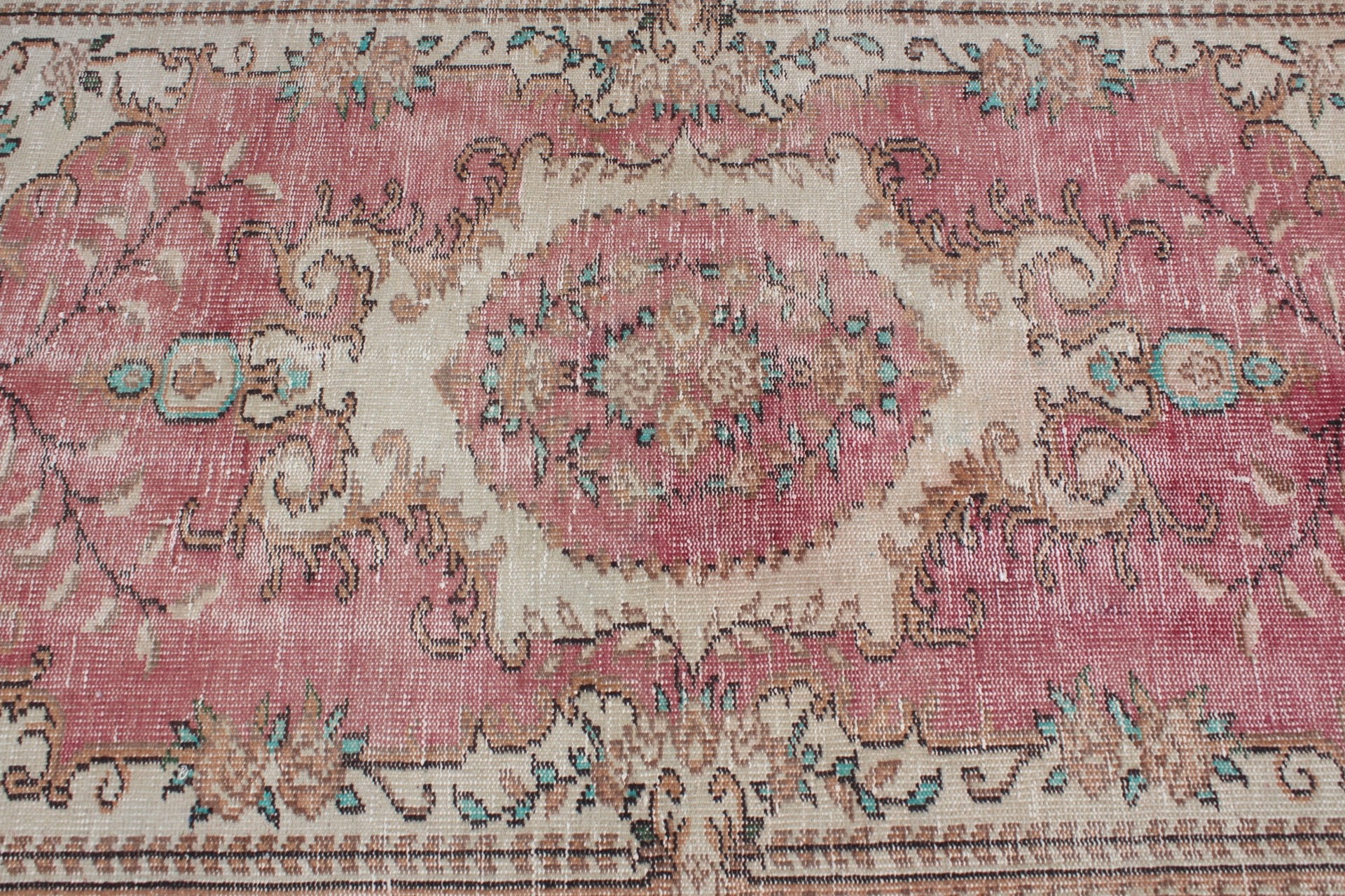 Doğal Halılar, Mutfak Halıları, İç Mekan Halıları, Oryantal Halı, Vintage Halı, Anadolu Halısı, Türk Halıları, Pembe 3,9x6,6 ft Alan Kilimi