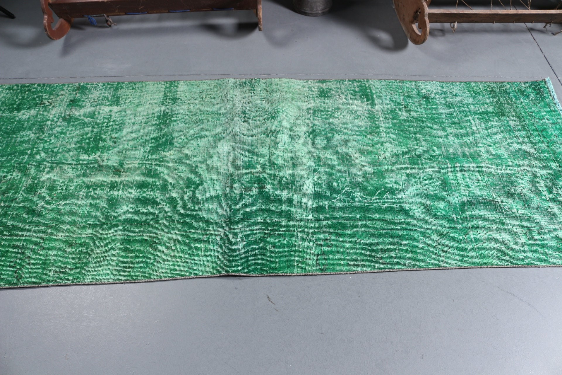 Green  2.9x8.2 ft Runner Rug, Rugs for Stair, Corridor Rug, Bedroom Rug, Anatolian Rug, Vintage Rug, Turkish Rugs, Stair Rug