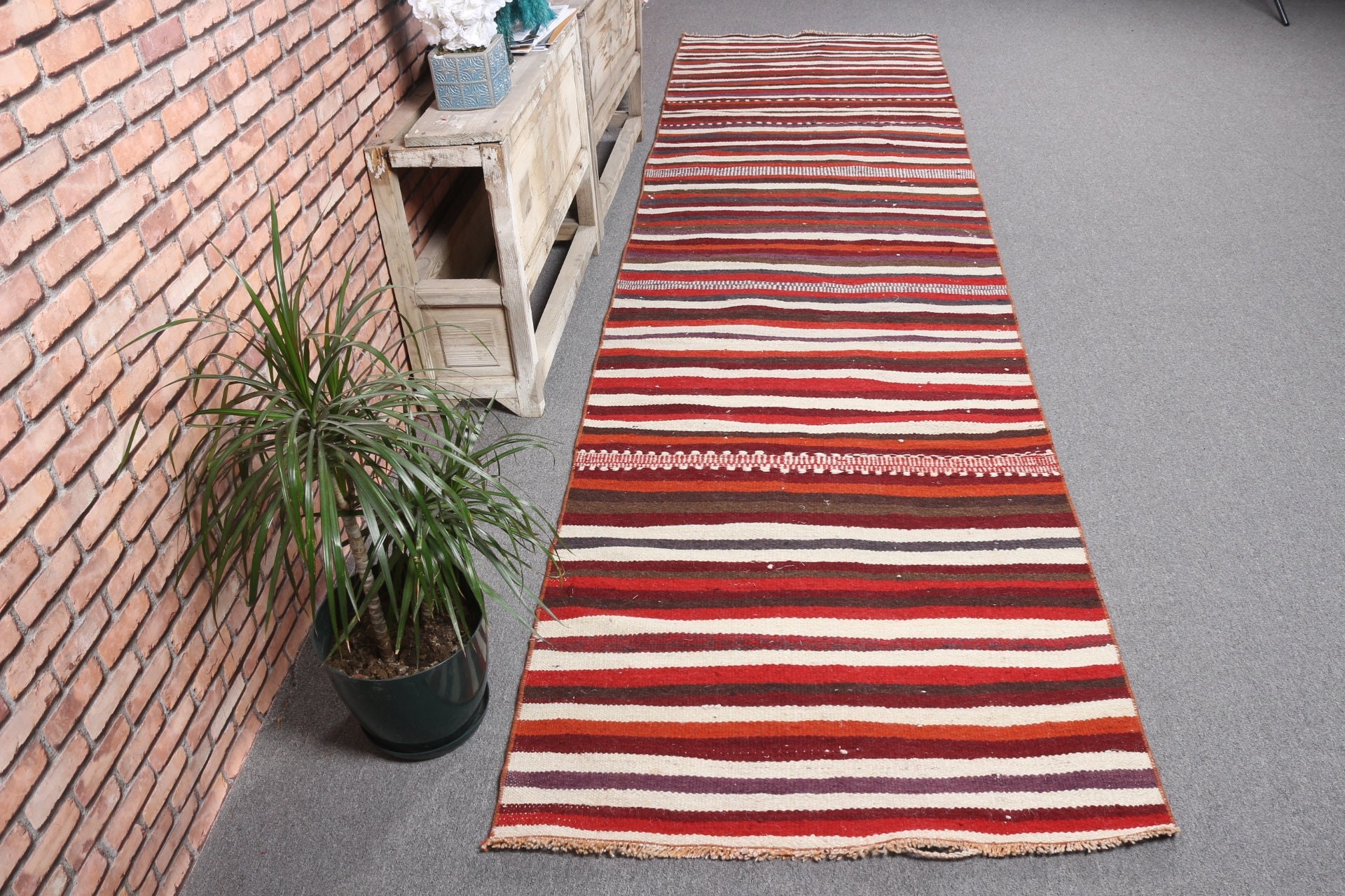 Beige Bedroom Rug, Kilim, Rugs for Corridor, Turkish Rug, 3.4x12.6 ft Runner Rugs, Vintage Rug, Anatolian Rug, Hallway Rugs, Oushak Rugs