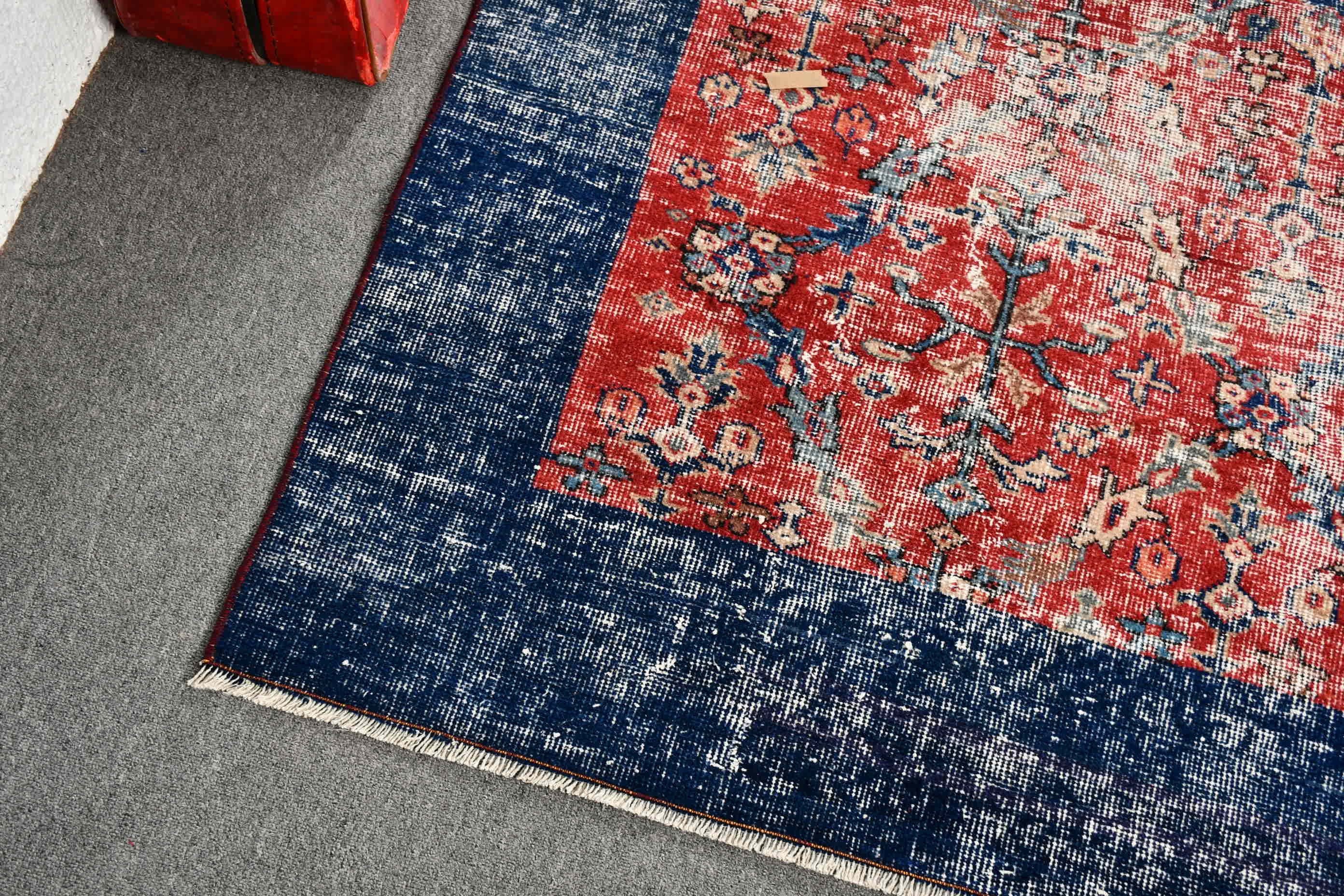 Eclectic Rugs, Turkish Rug, Dining Room Rugs, Red Moroccan Rug, 6.3x9.1 ft Large Rug, Kitchen Rug, Vintage Rugs, Cool Rugs, Bedroom Rugs